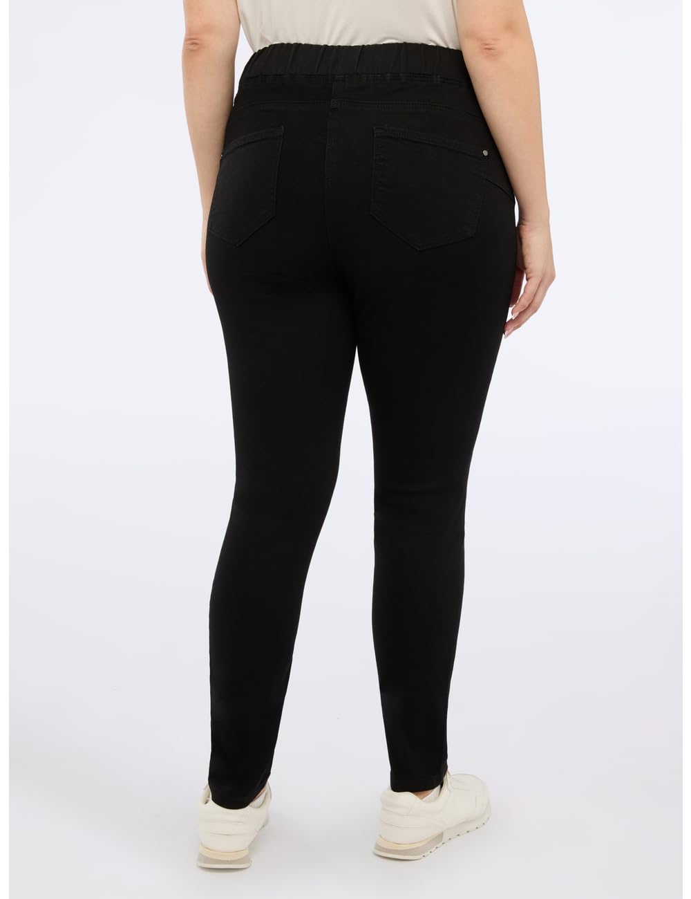 Fiorella Rubino Jeans Jeggings Total Black 46 Plus e 48 Plus