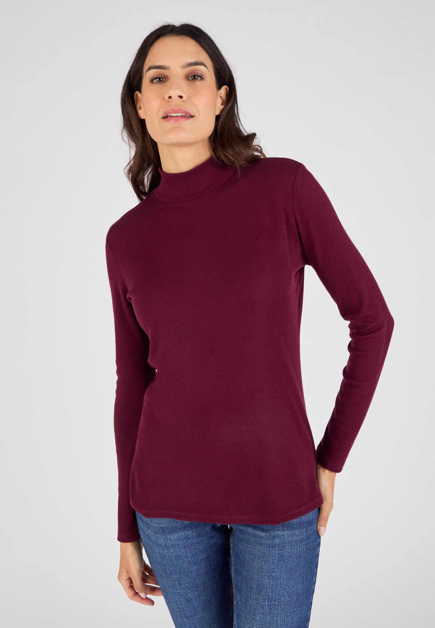 Damart Thermolactyl Sottomaglione collo alto a costine donna