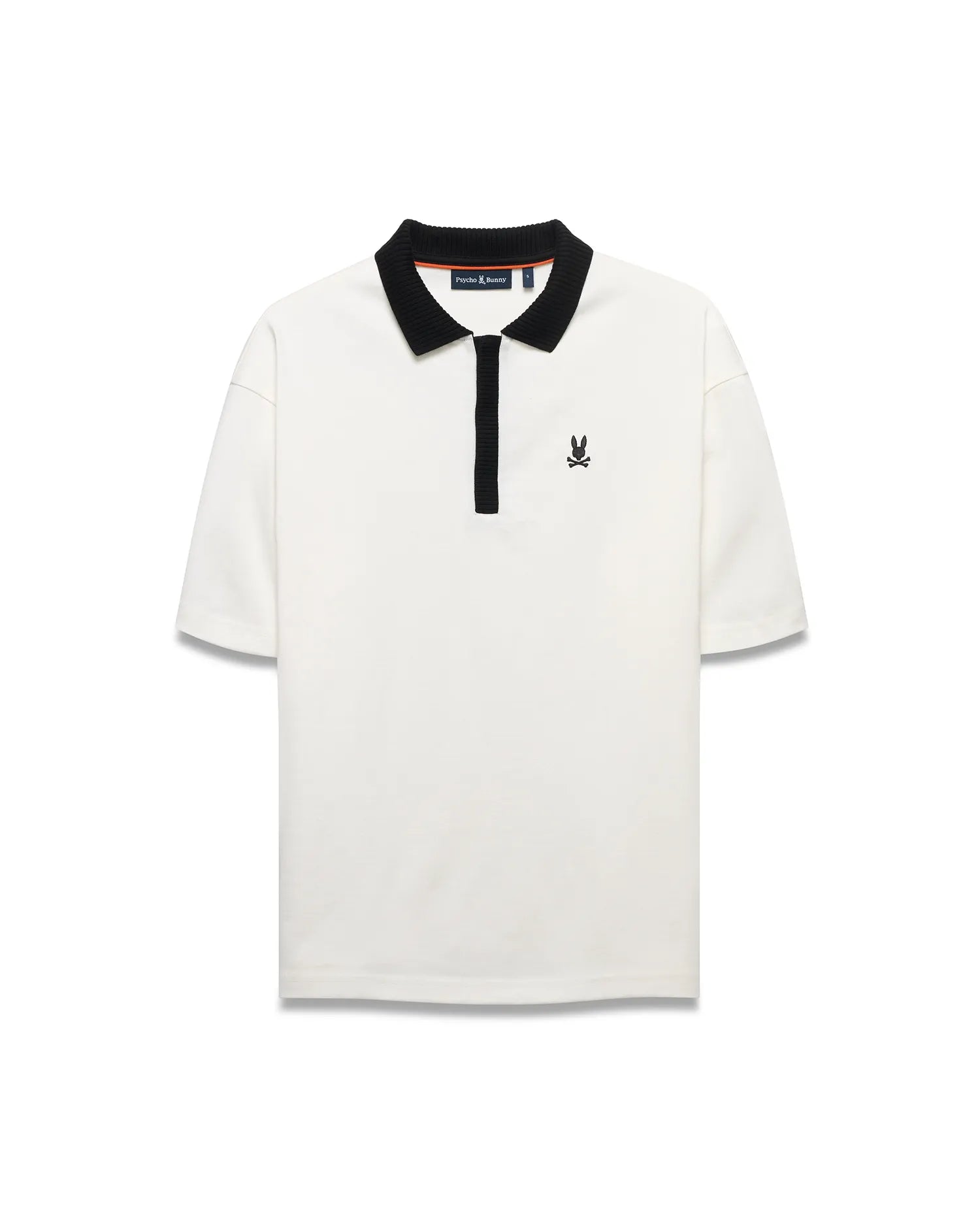 Psycho Bunny Men's Polos Nolen Oversized Jersey polo Ecru in cotone Pima