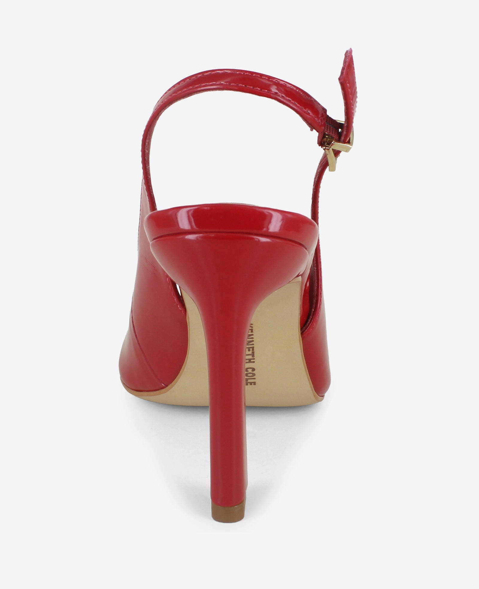 Kenneth Cole Reaction Shoes Priya Patent Peep-Toe Slingback Heel scarpe RED PATENT