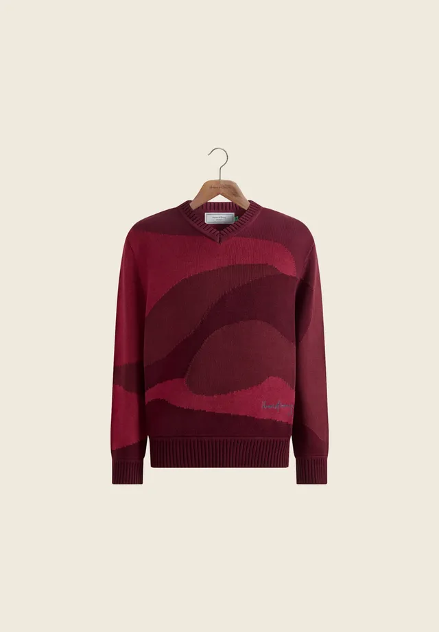 House Of Sunny Women's Knitwear The Red Landscape maglia girocollo
