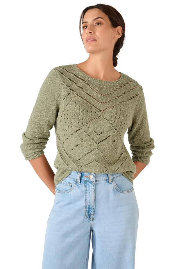 Damart Prêt-à-porter Maglia traforata puro cotone 38-40 donna