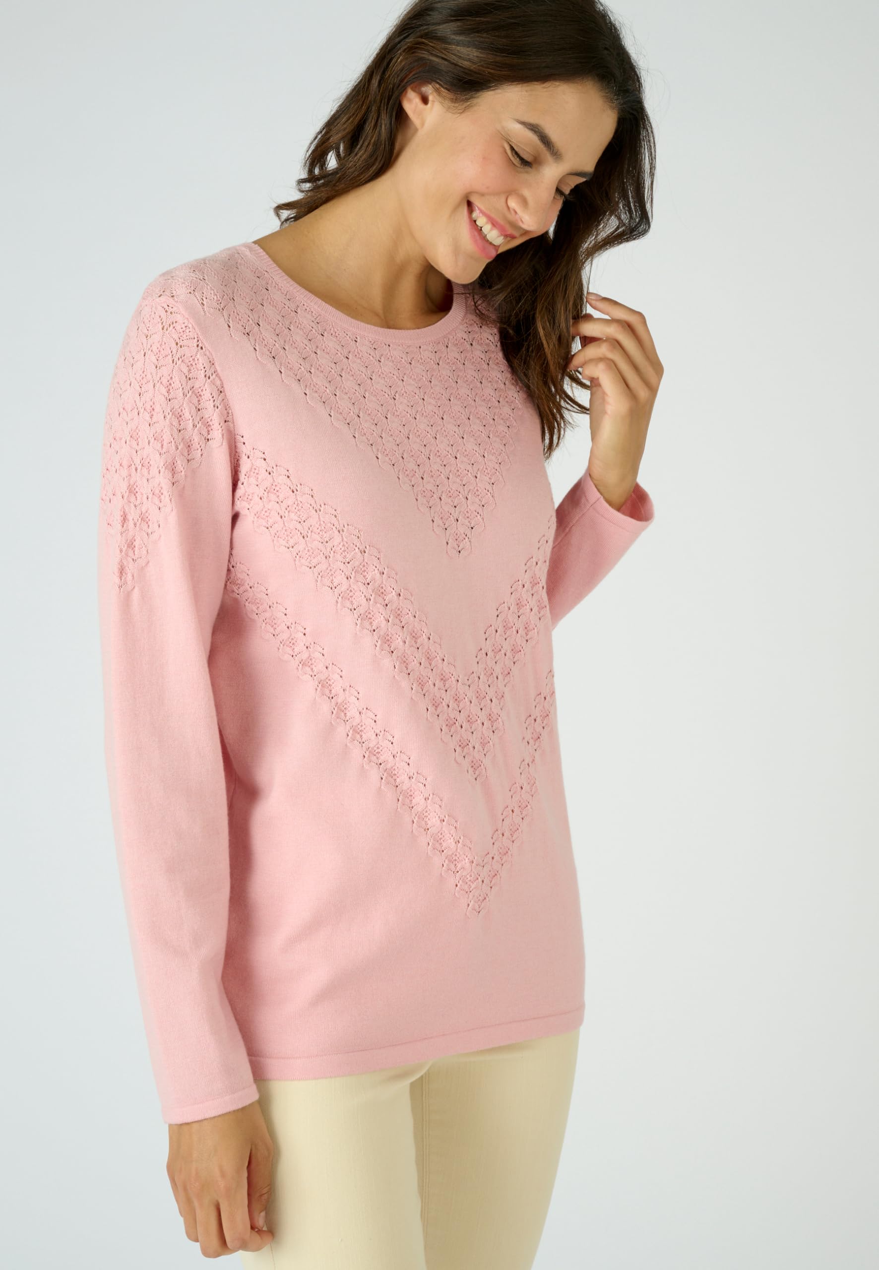 Damart Thermolactyl maglione punto fantasia donna rosa caldo