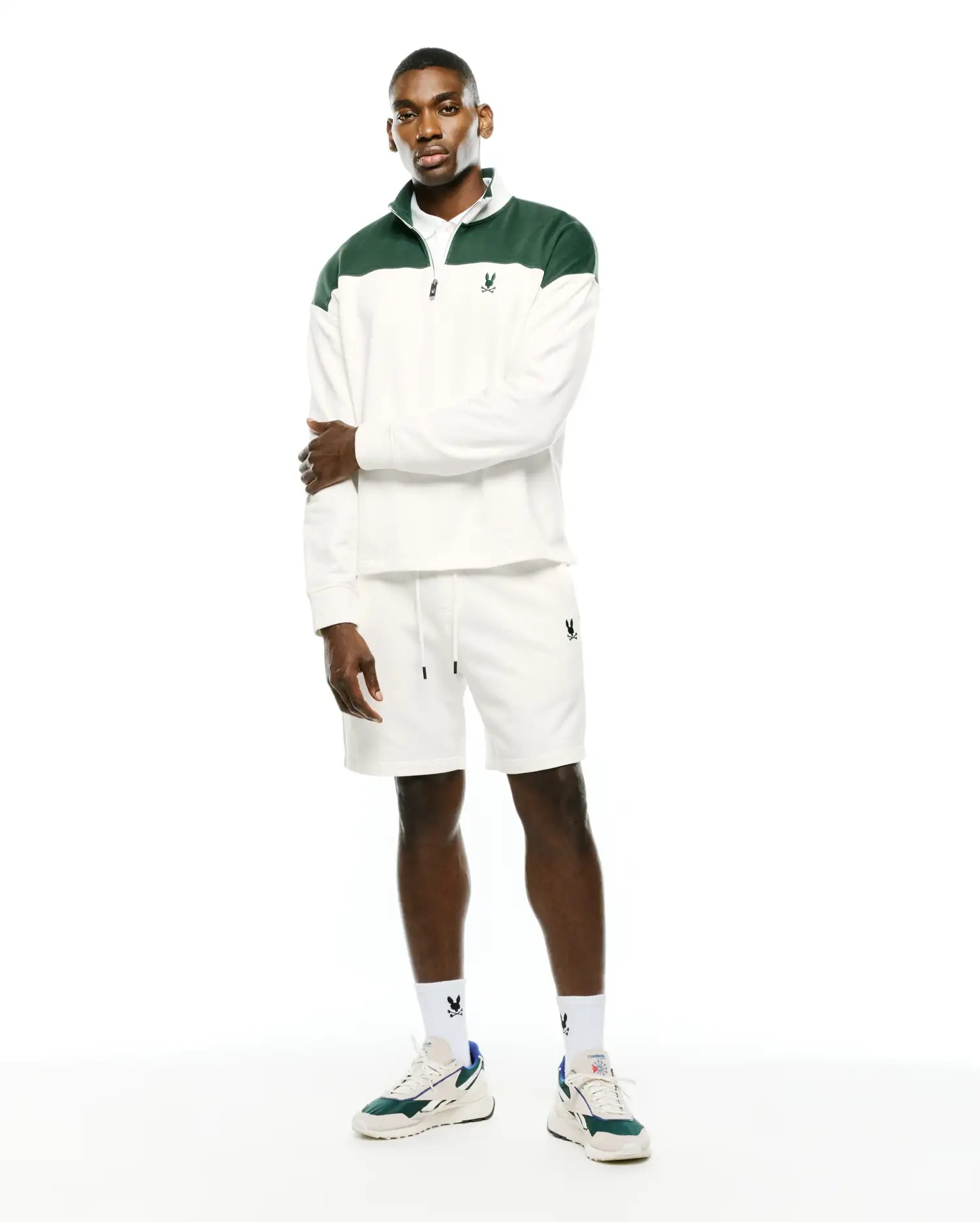Psycho Bunny Men's Sweatshirts & Hoodies Gabe French Terry Sweatshirt MT0500184 felpa ecru