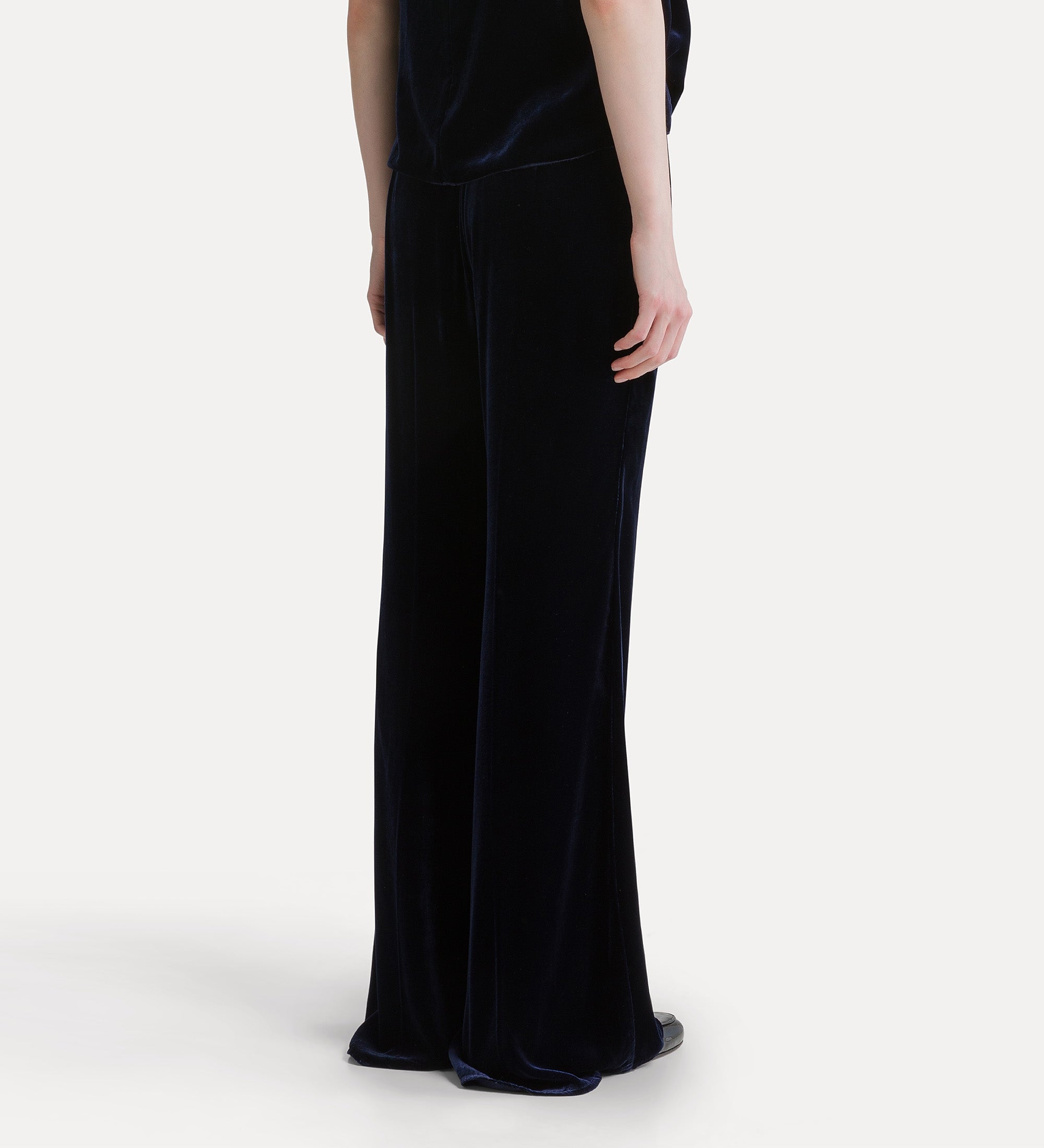 Forte Pantaloni in velluto di viscosa e seta nero