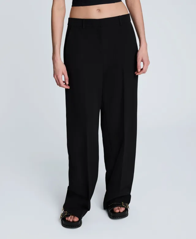 Kenneth Cole Reaction Clothing Luxe Twill Wide Leg Pant pantaloni neri