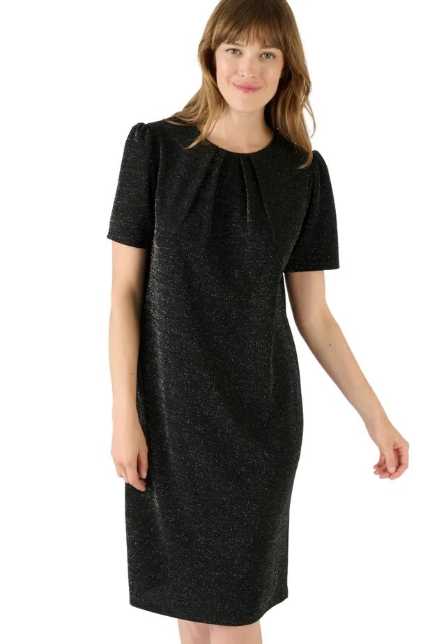 Damart Prêt-à-porter Abito da donna in maglia scintillante abito nero taglia 56