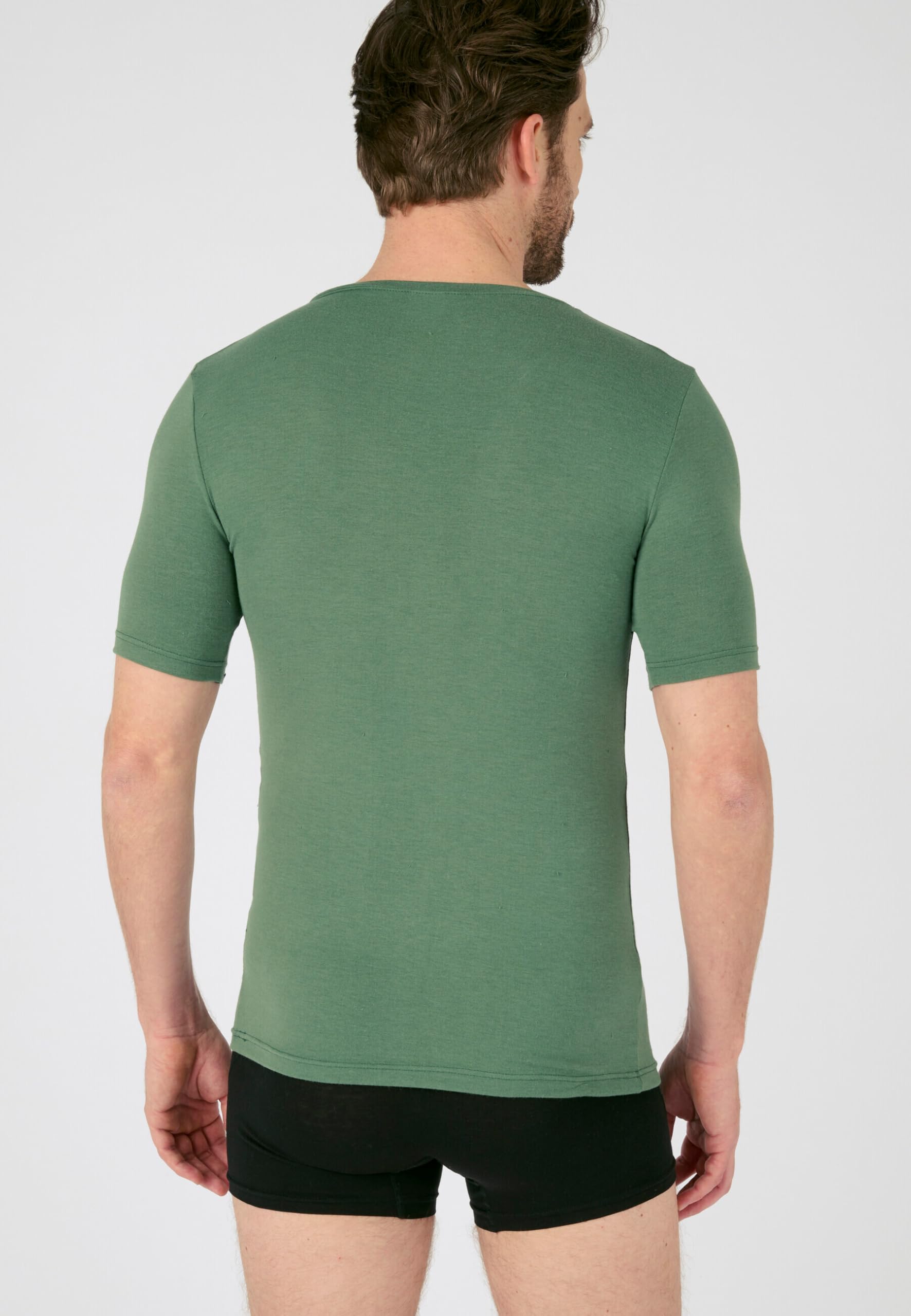 Damart Thermolactyl Sensitive maglietta uomo scollo a V maniche corte verde eucalipto S