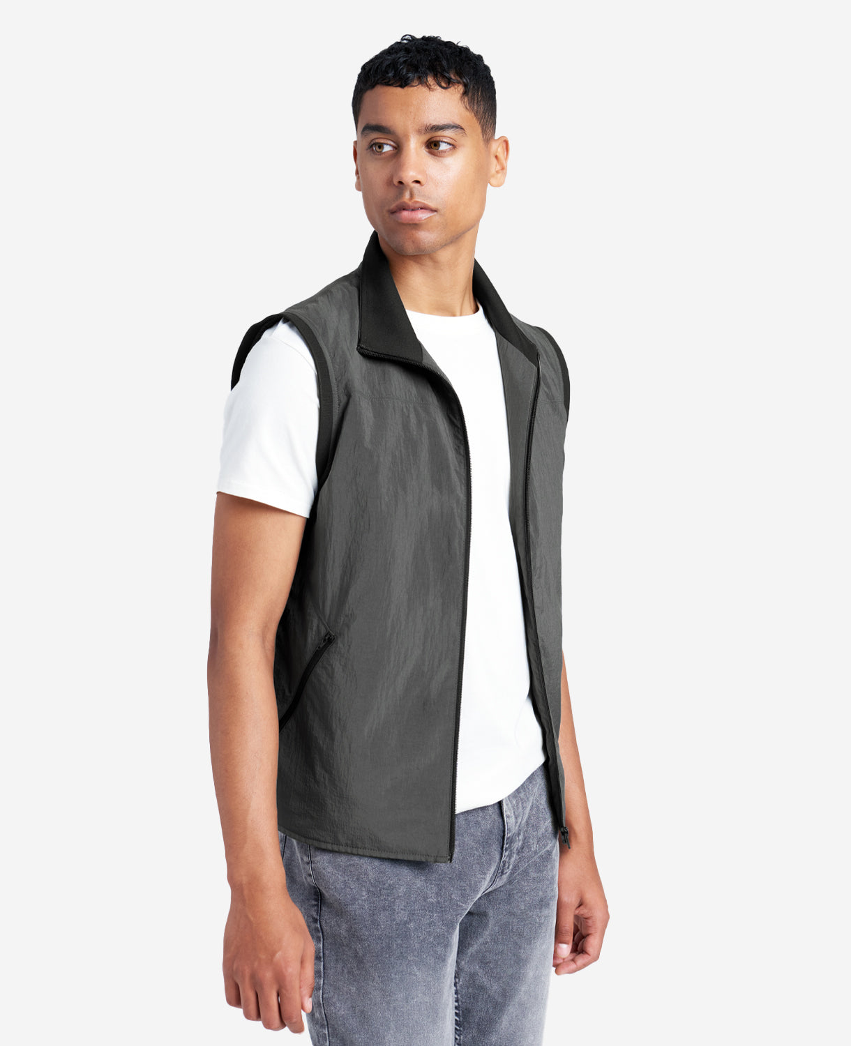 Kenneth Cole Reaction Clothing Lightweight Water-Resistant Vest gilet antracite idrorepellente