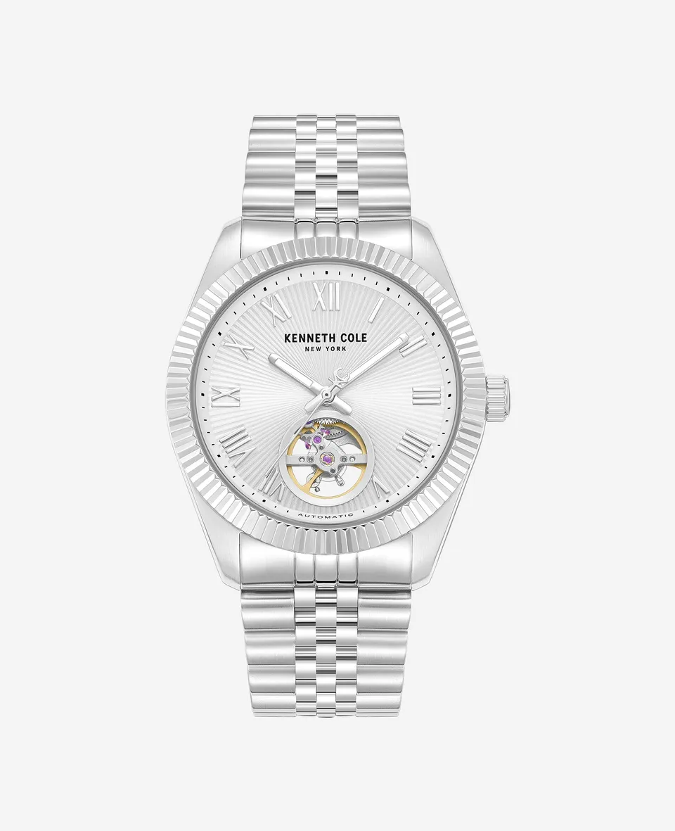 Kenneth Cole Reaction Watches Open Heart Automatic Bracelet Watch orologio Silver, automatico