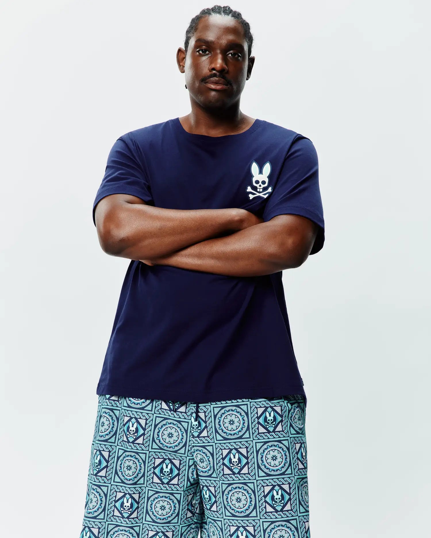 Psycho Bunny Big & Tall Big and Tall Frank Back Graphic Tee blu