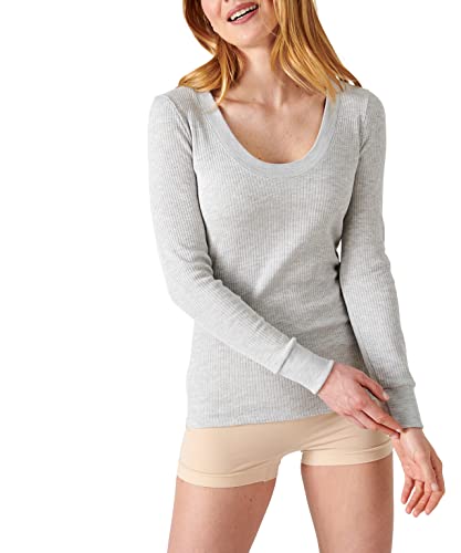 Damart Thermolactyl T-Shirt Lunga con Scollo Rotondo Ampio termica grigio melange L