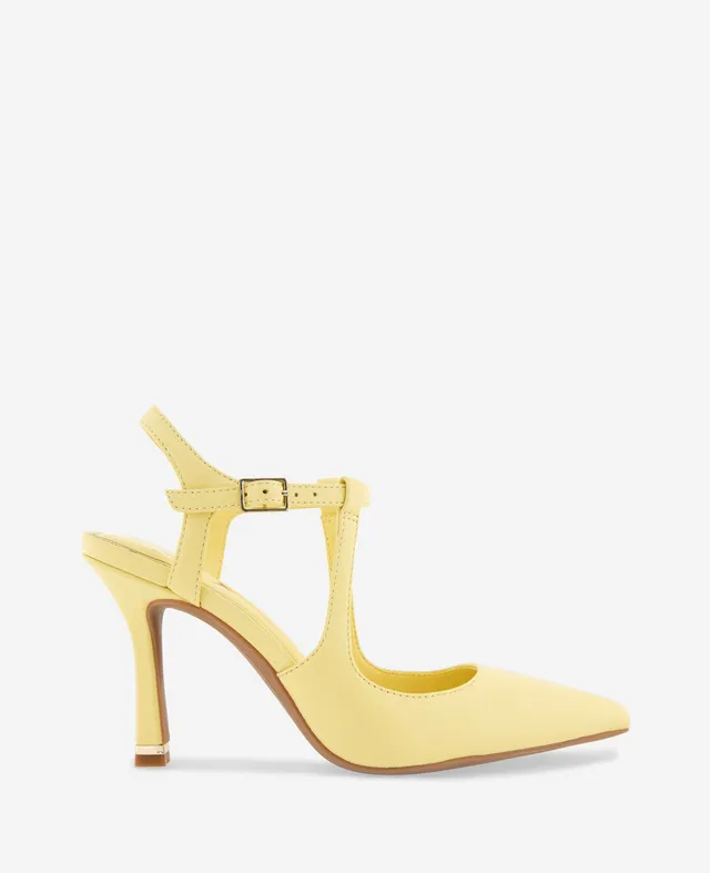 Kenneth Cole Reaction Shoes Romi Leather Ankle Slingback décolleté giallo burro
