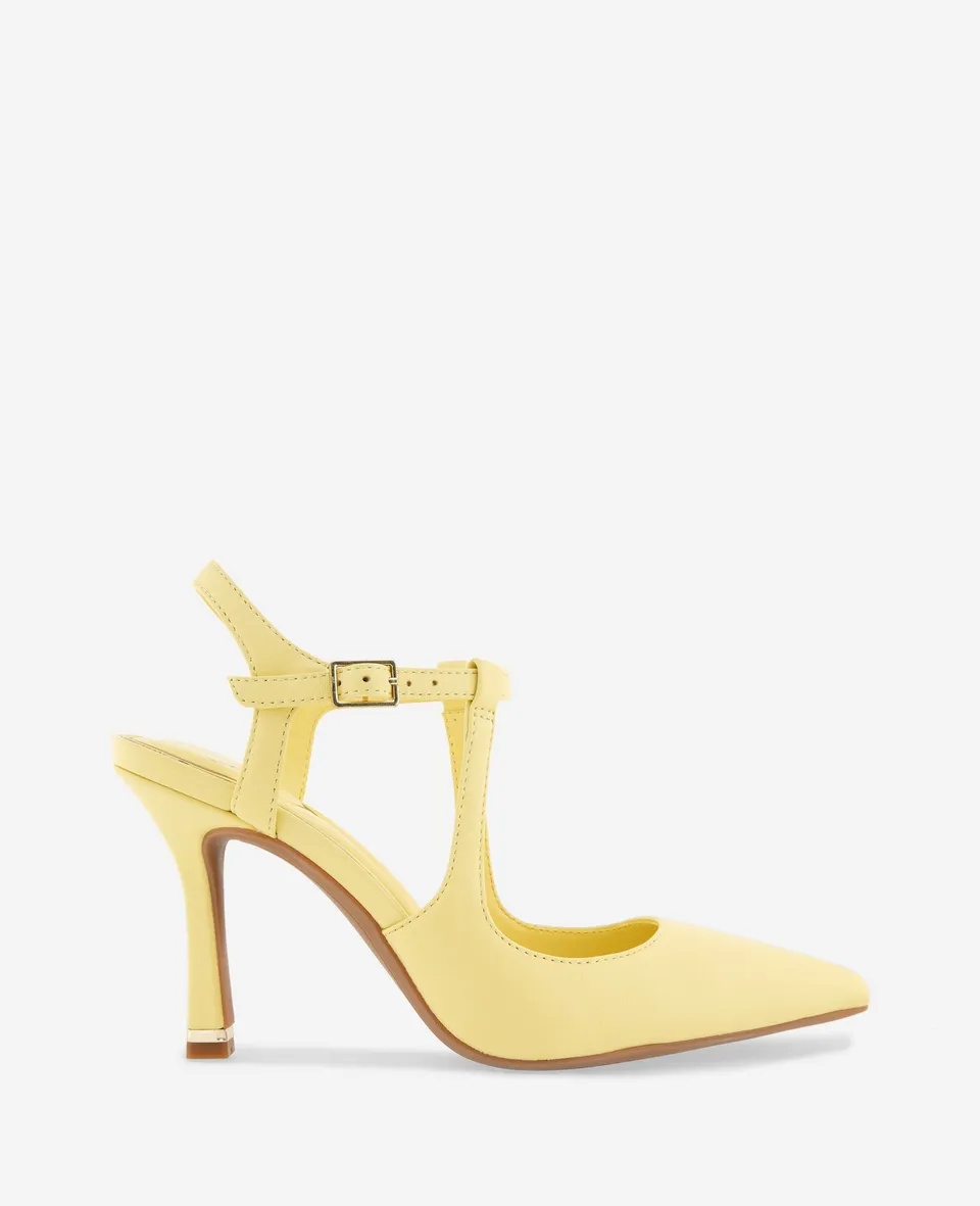 Kenneth Cole Reaction Shoes Romi Leather Ankle Slingback décolleté giallo burro