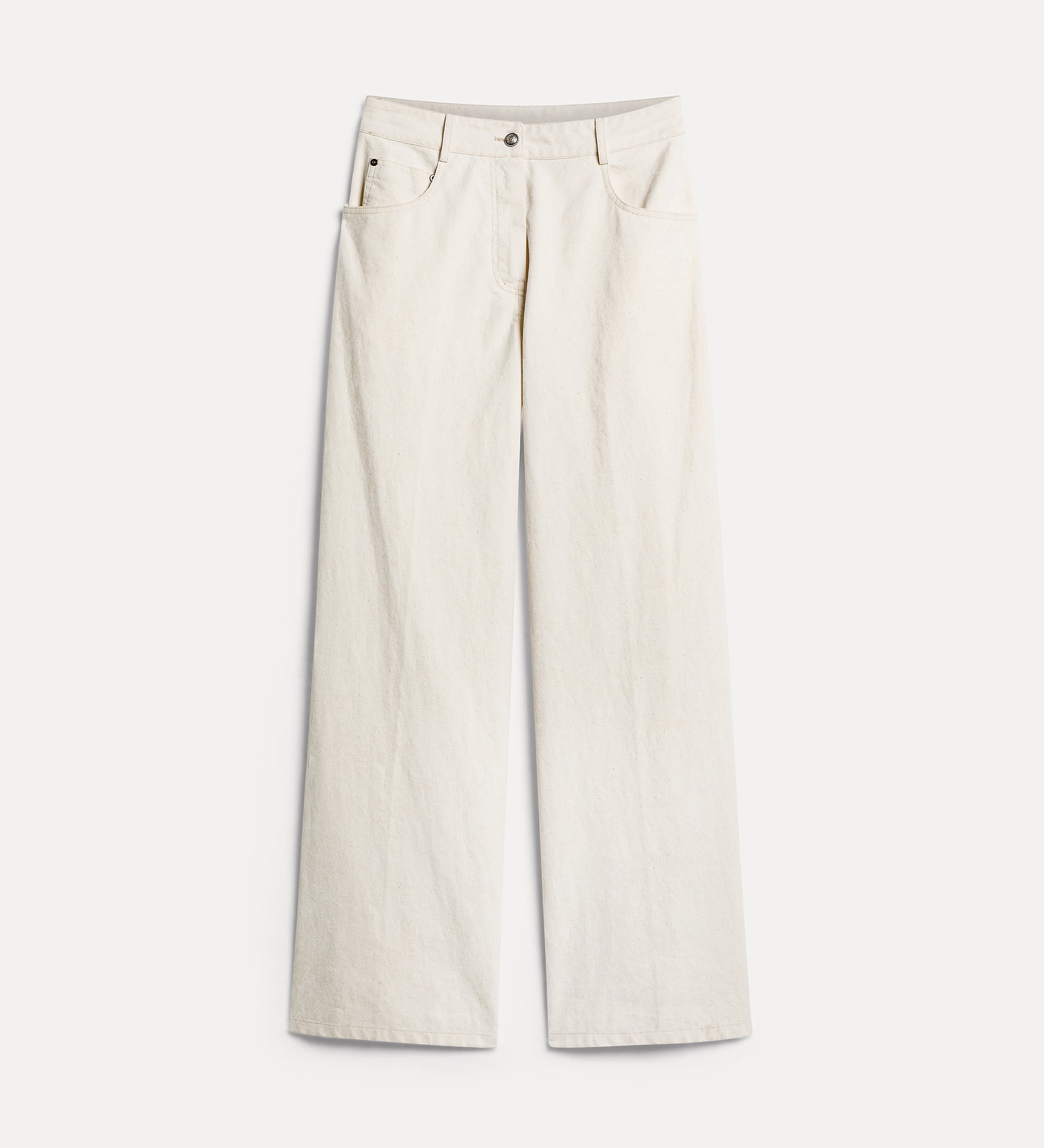 Forte pantaloni 15337 jeans wide leg bianchi effetto velluto