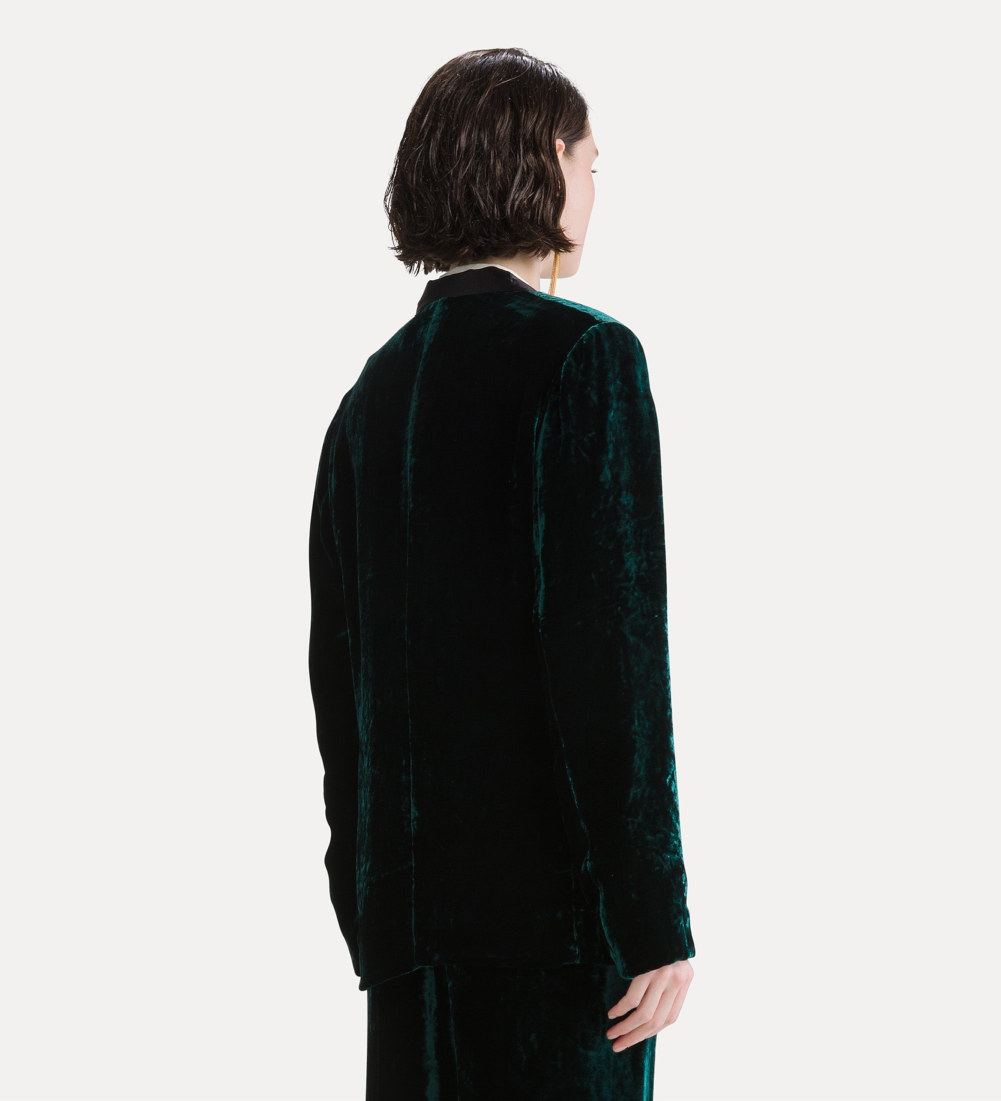 Forte giacche Moiré Velvet Tuxedo Jacket giacca verde in velluto
