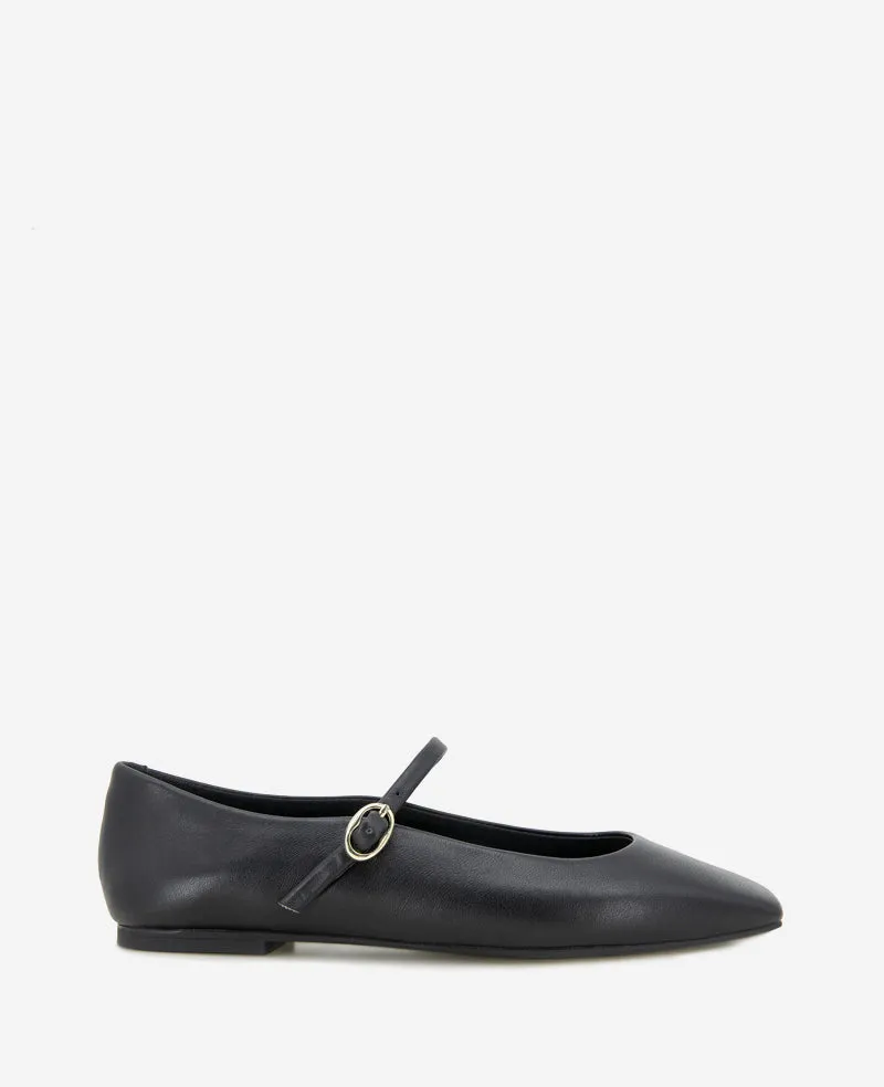 Kenneth Cole Reaction Shoes Jasper Leather Ballet Flat ballerine nere pelle