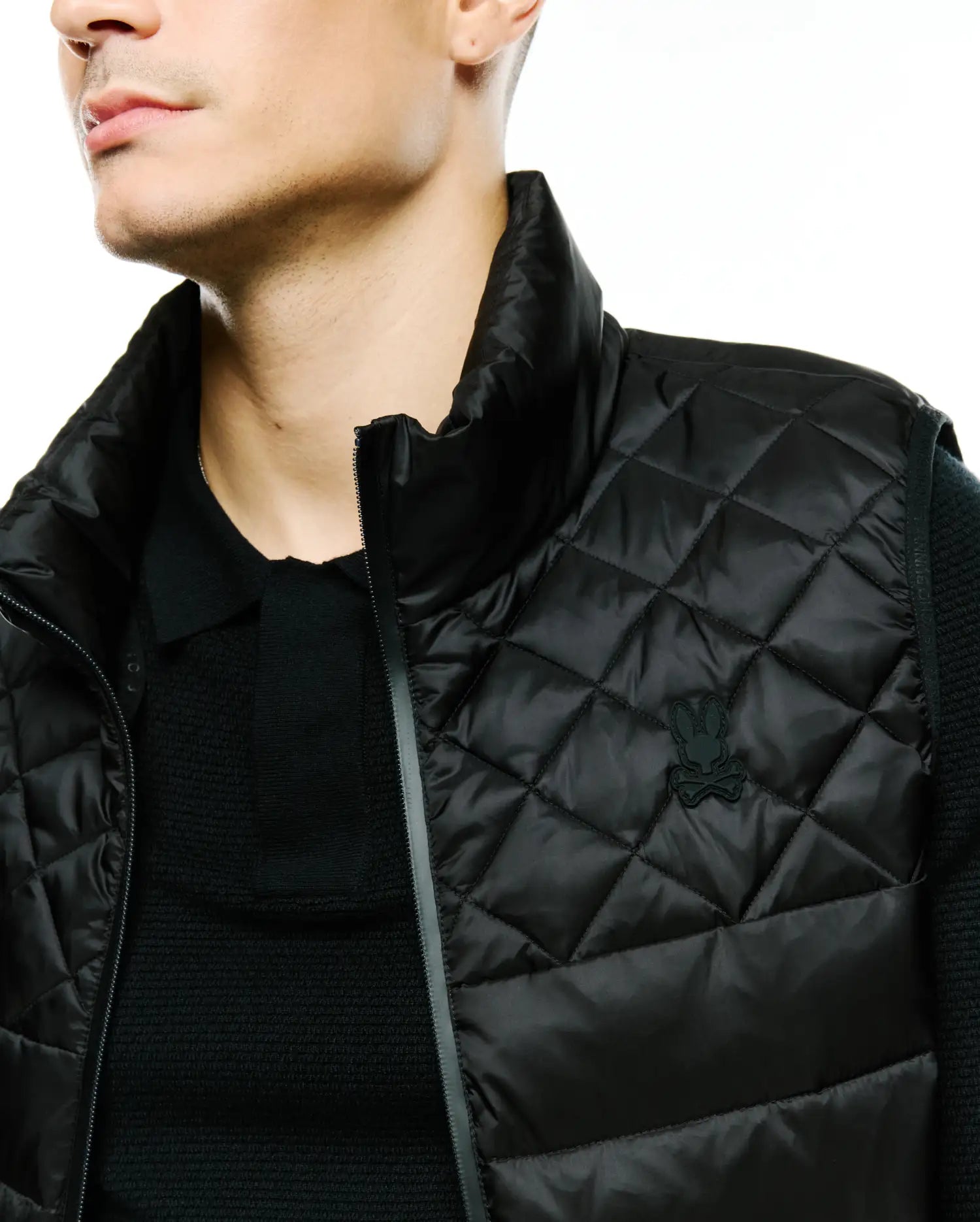Psycho Bunny Jackets Emerik Quilted Puffer Vest gilet nero in nylon