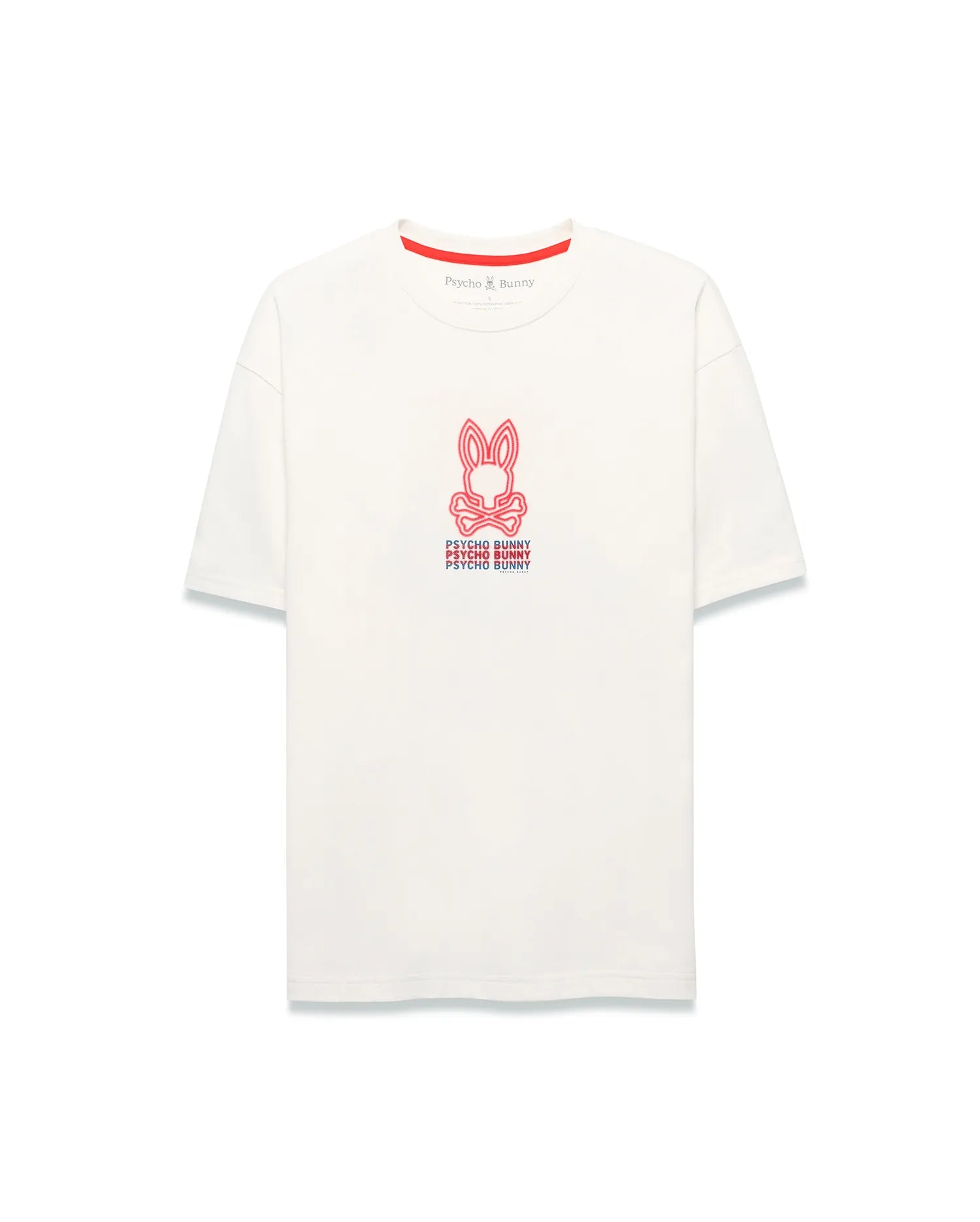Psycho Bunny Men's Tees Alex Pima Cotton Back Graphic Tee MT0200372 maglietta ecru