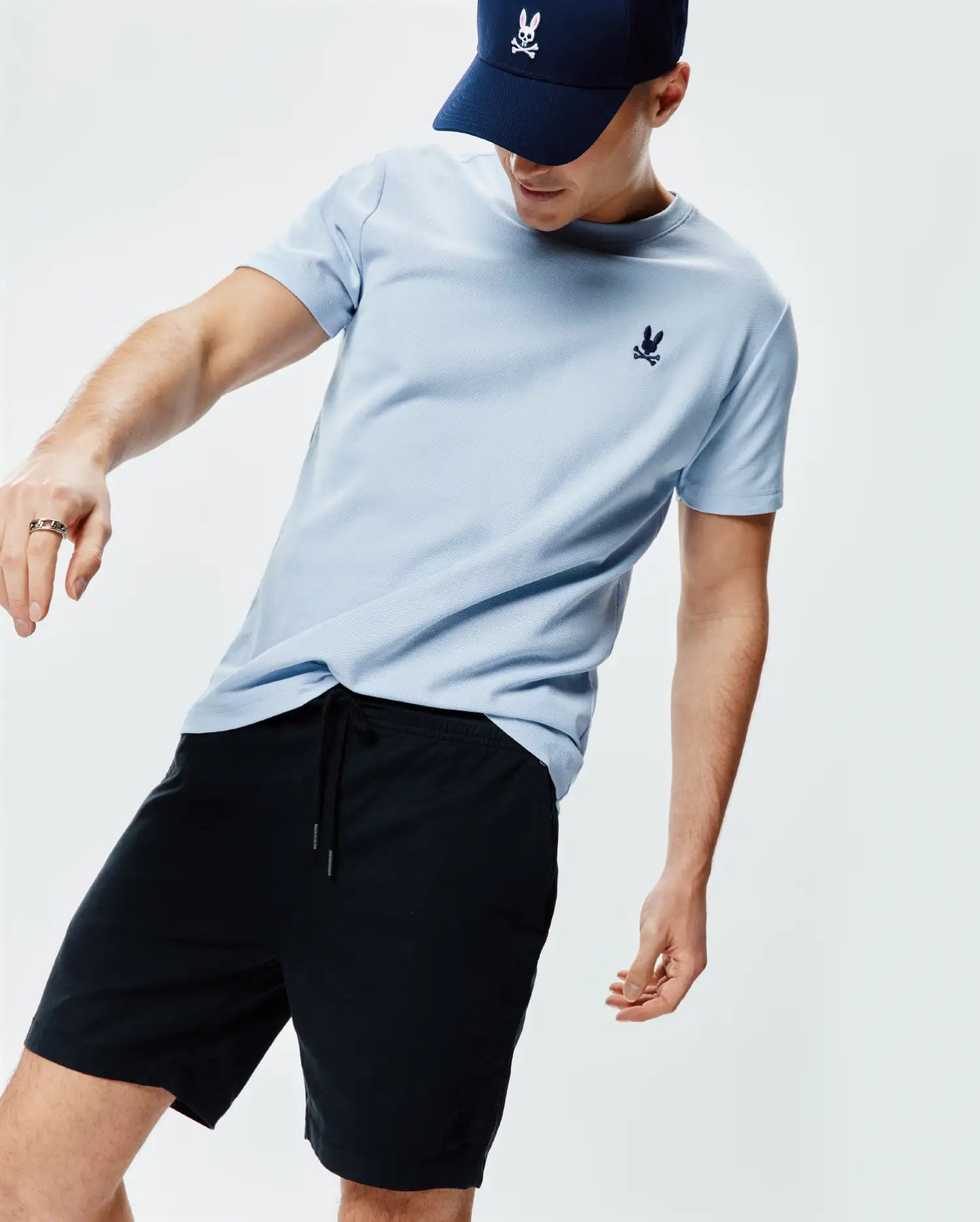 Psycho Bunny Men's Tees Taylor Pique Tee MT0200436 maglietta blu regular