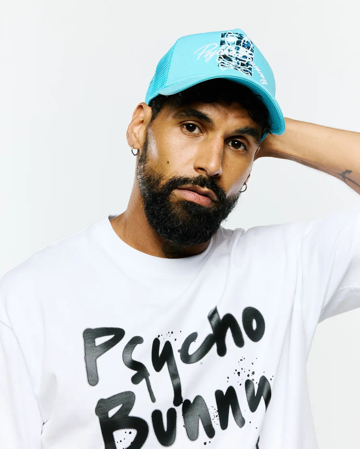 Psycho Bunny Accessories Men's Isaac Trucker Cap cappellino blu regolabile