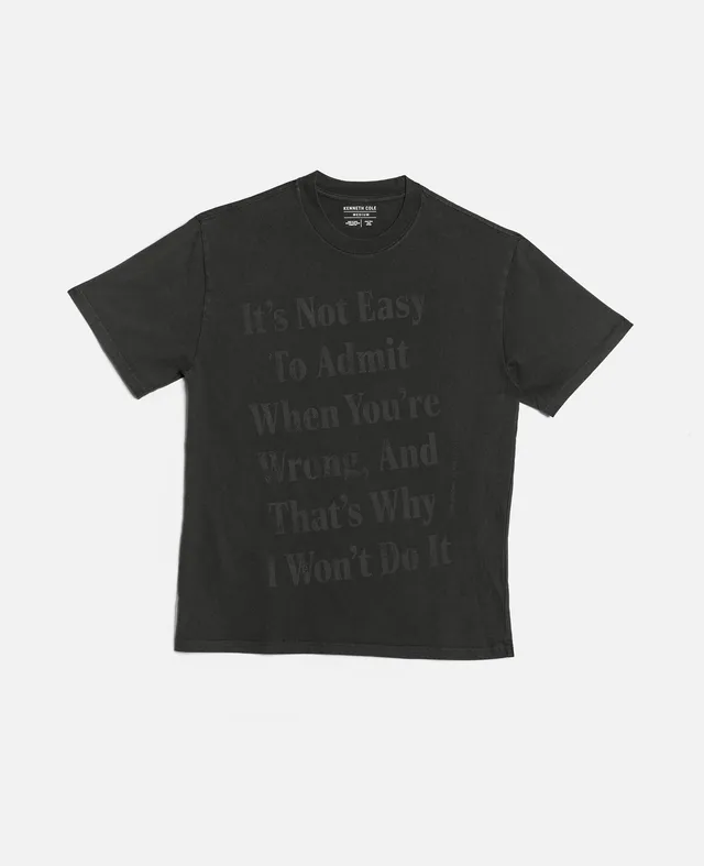 Kenneth Cole Reaction The Onion ADMIT YOU'RE WRONG maglietta unisex