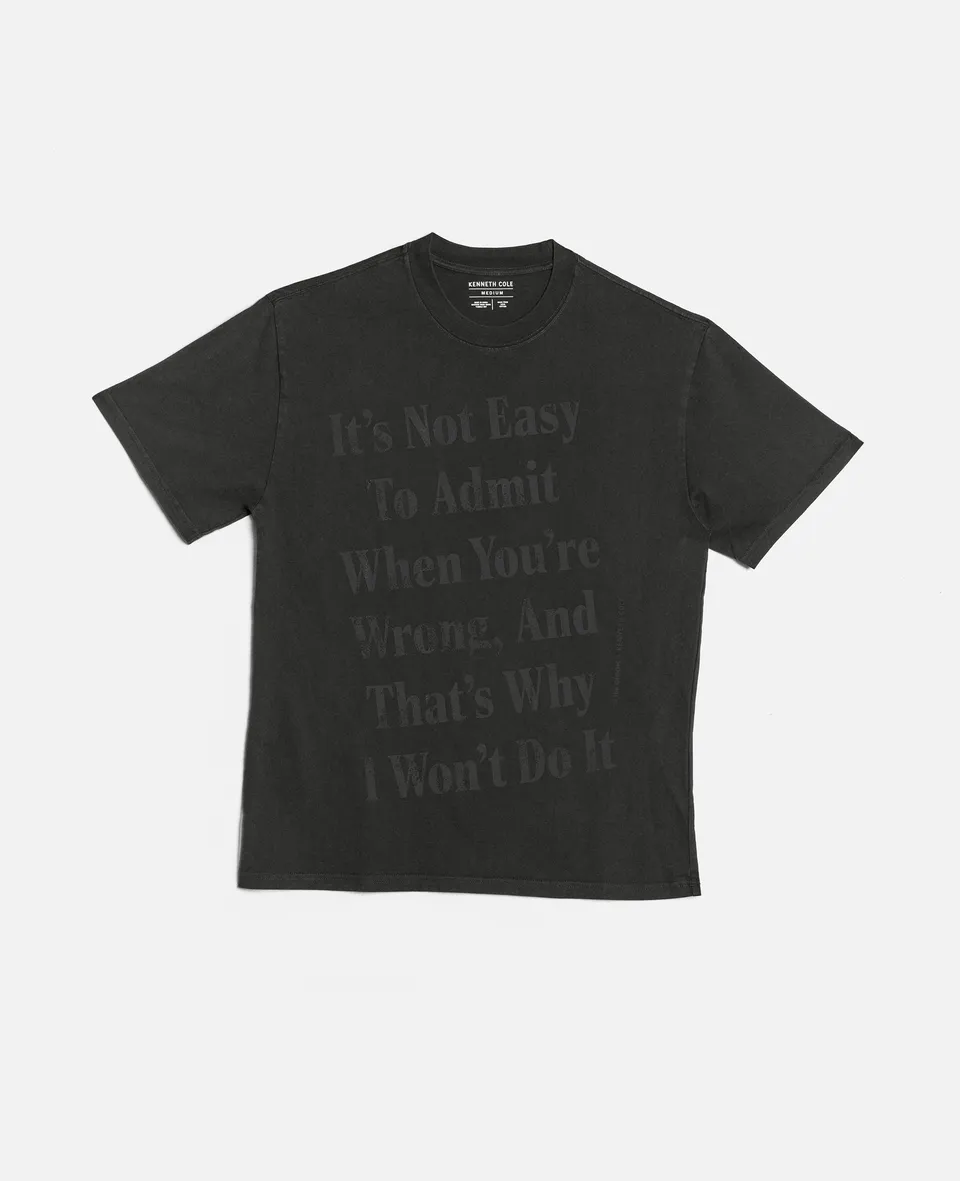 Kenneth Cole Reaction The Onion ADMIT YOU'RE WRONG maglietta unisex