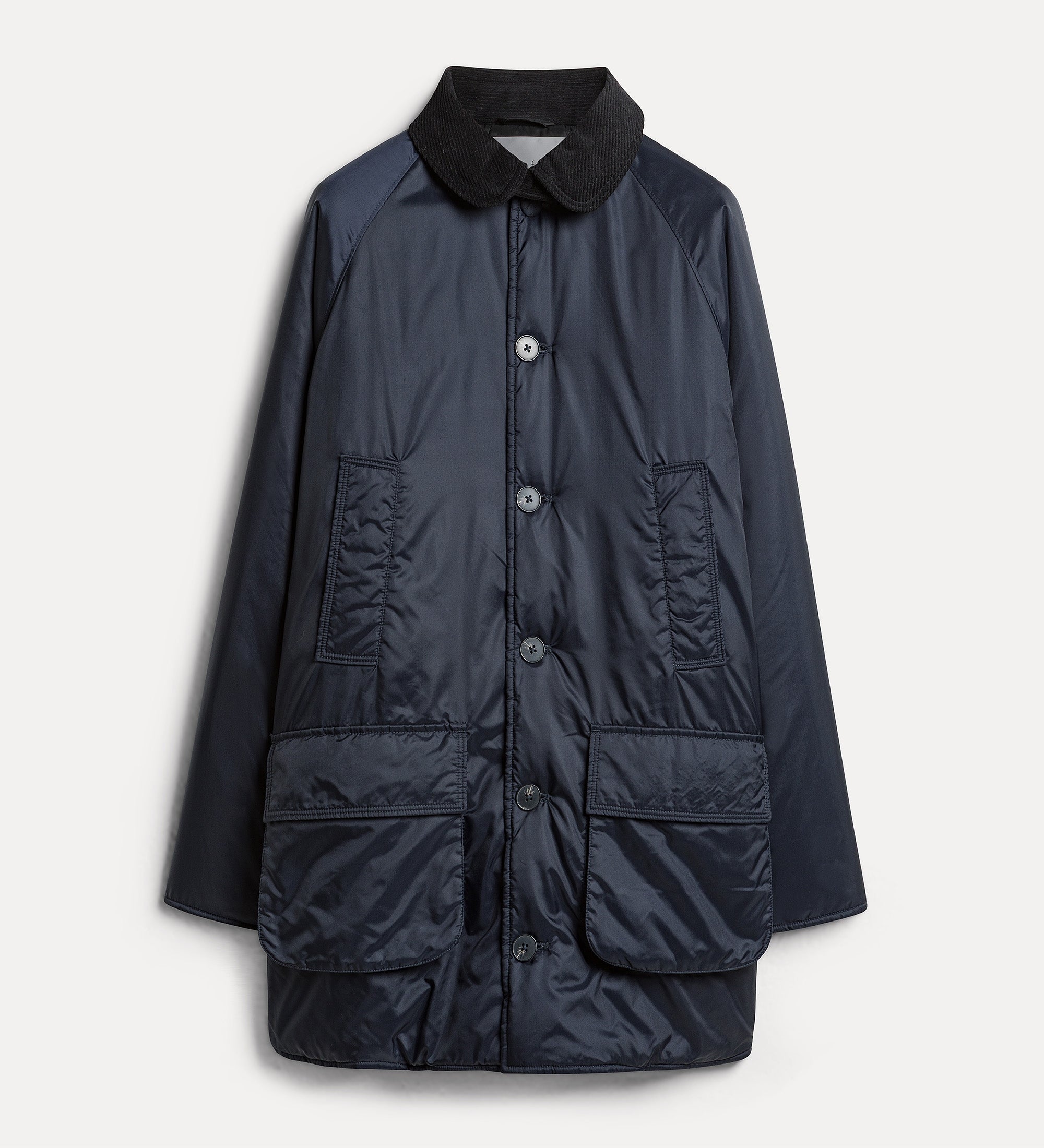 Forte giacche nylon midi british jacket giacca nera imbottita