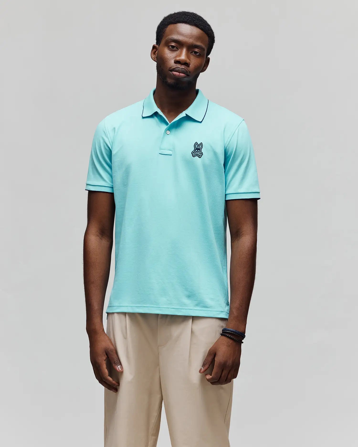 Psycho Bunny Men's Polos Lachlan polo piqué sabbia regular cotone Pima