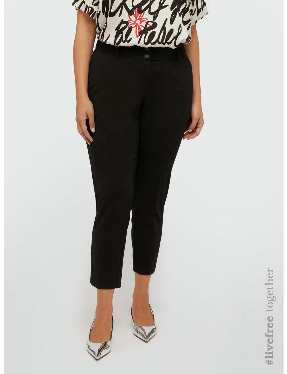 Fiorella Rubino Pantaloni Dritti con Tasche all'Americana S Plus