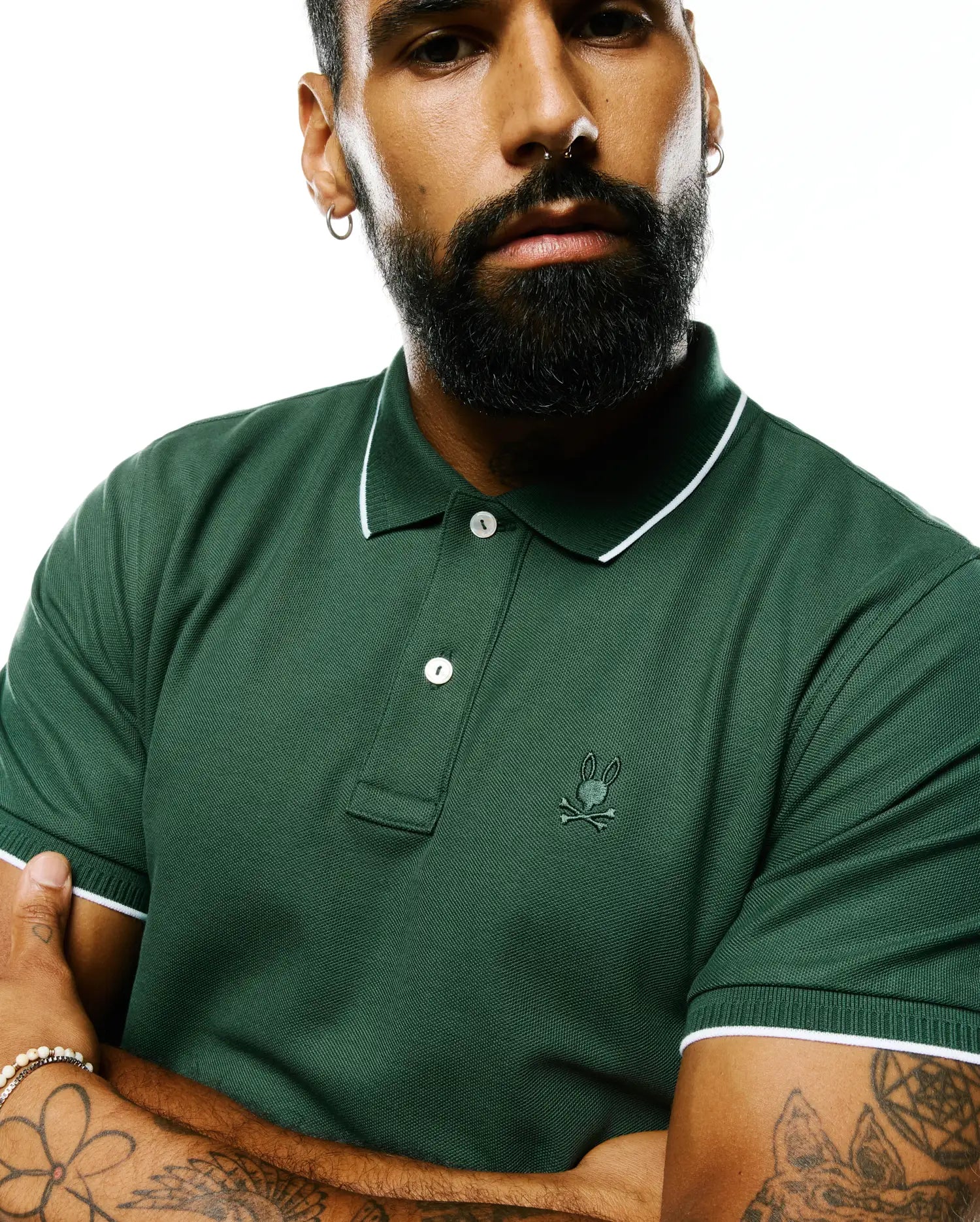 Psycho Bunny Men's Polos Men's Ringston Pima Pique Polo polo verde piqué