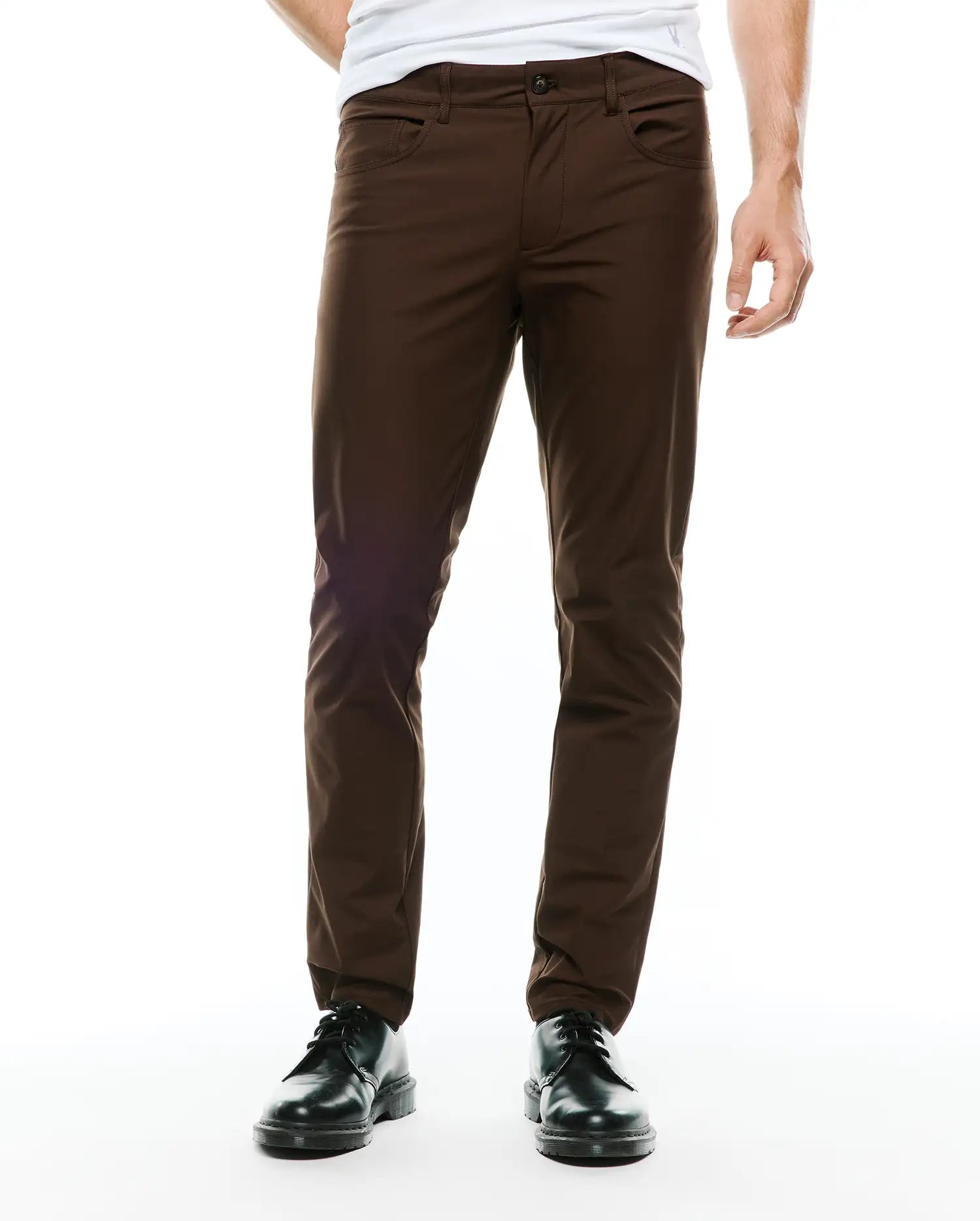 Psycho Bunny Men's Pants Maverick 10K Slim Fit Pant pantaloni marroni elasticizzati