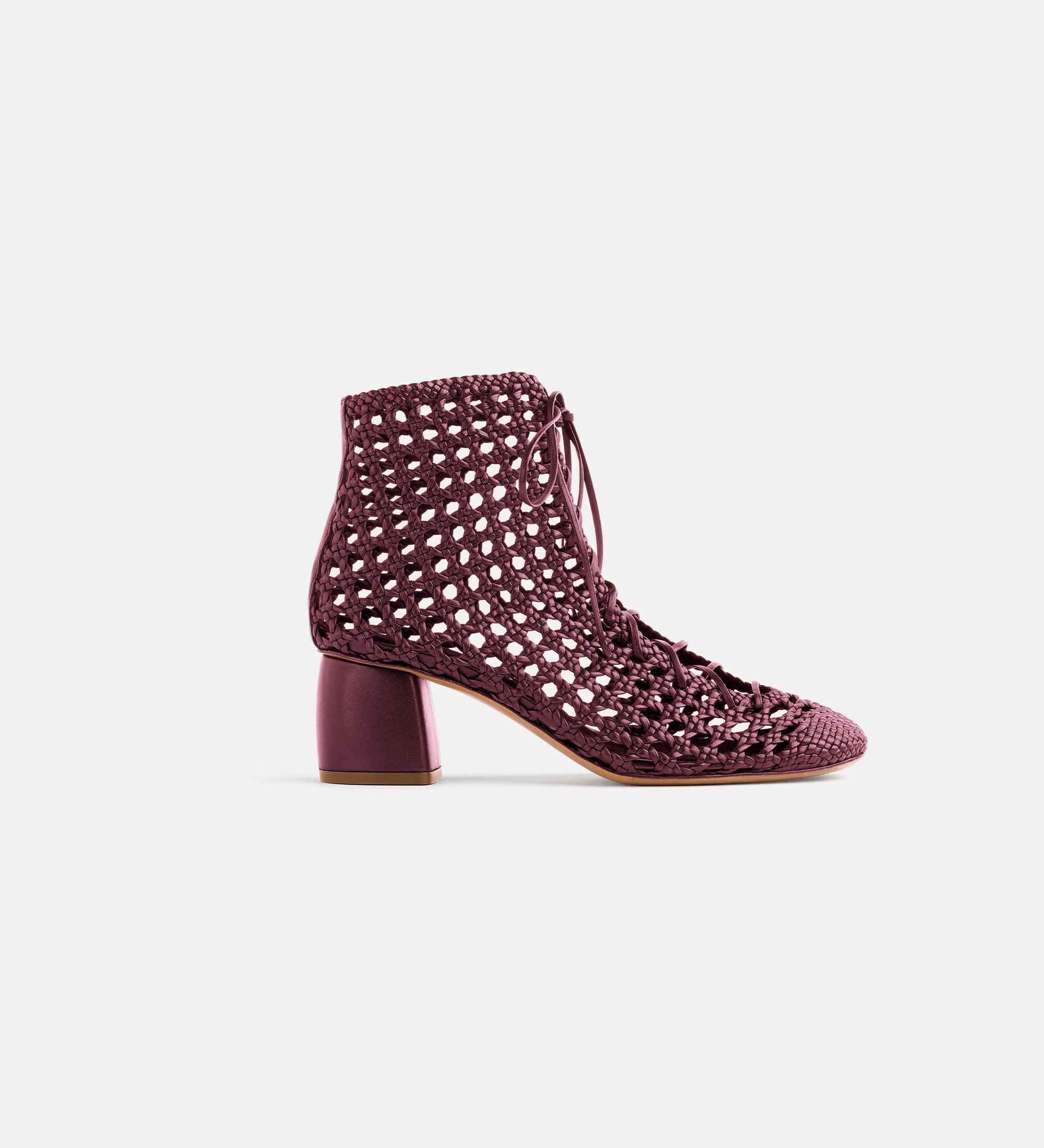 Forte scarpe My Penelope Woven Ankle Boots stivaletti bordeaux in nappa