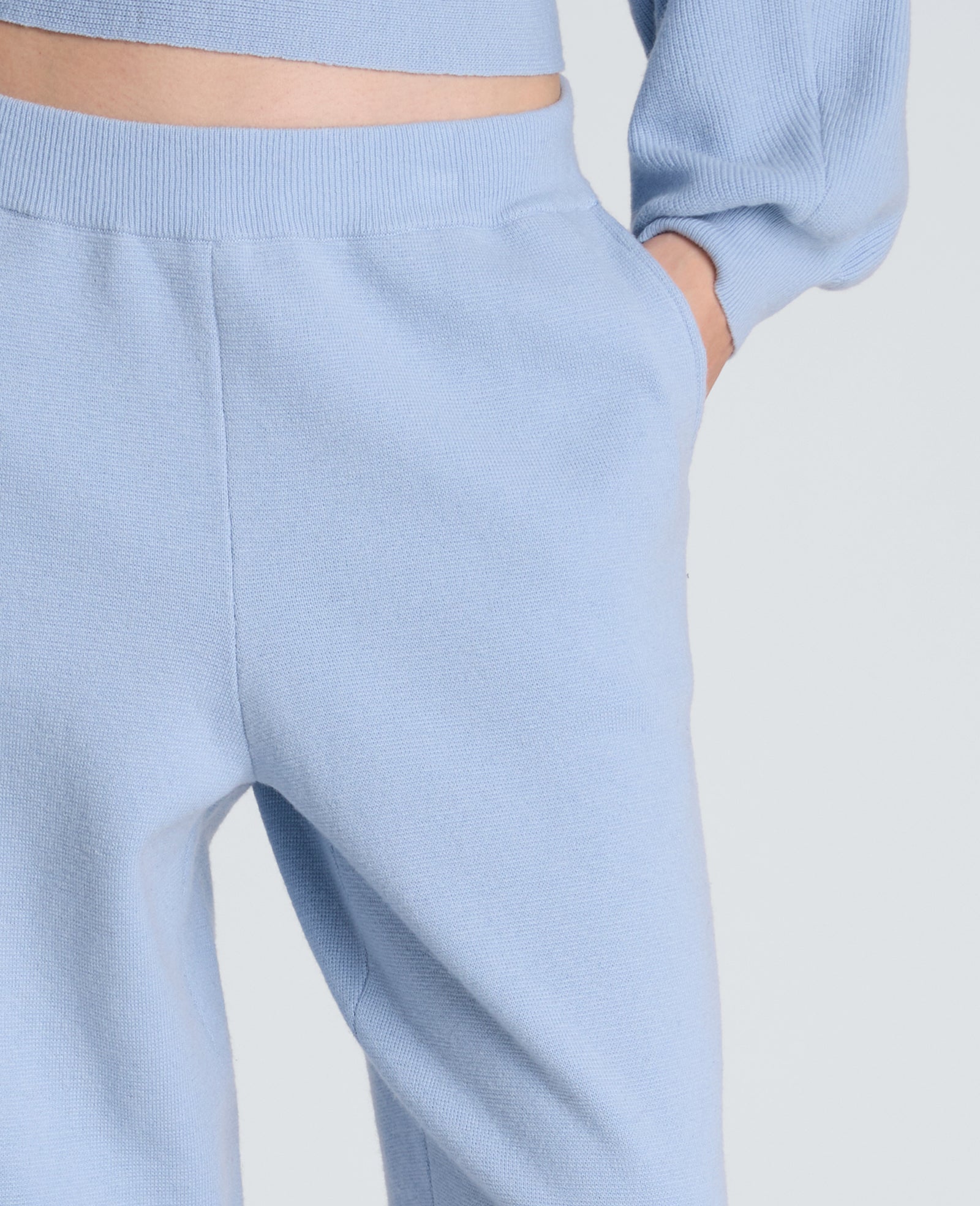 Kenneth Cole Reaction Clothing Barrel Leg Sweater Pull On Pant pantaloni blu in maglia