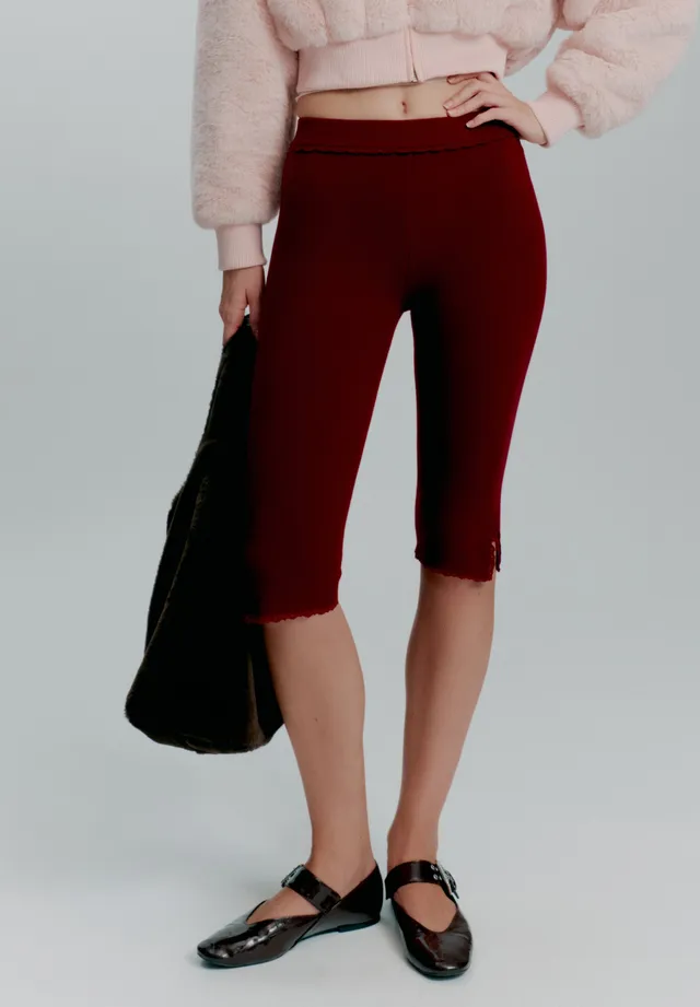 House Of Sunny Women's Shorts & Trousers Cherry Knitted Capri Leggings leggings capri taglie UK 6-18 vita alta