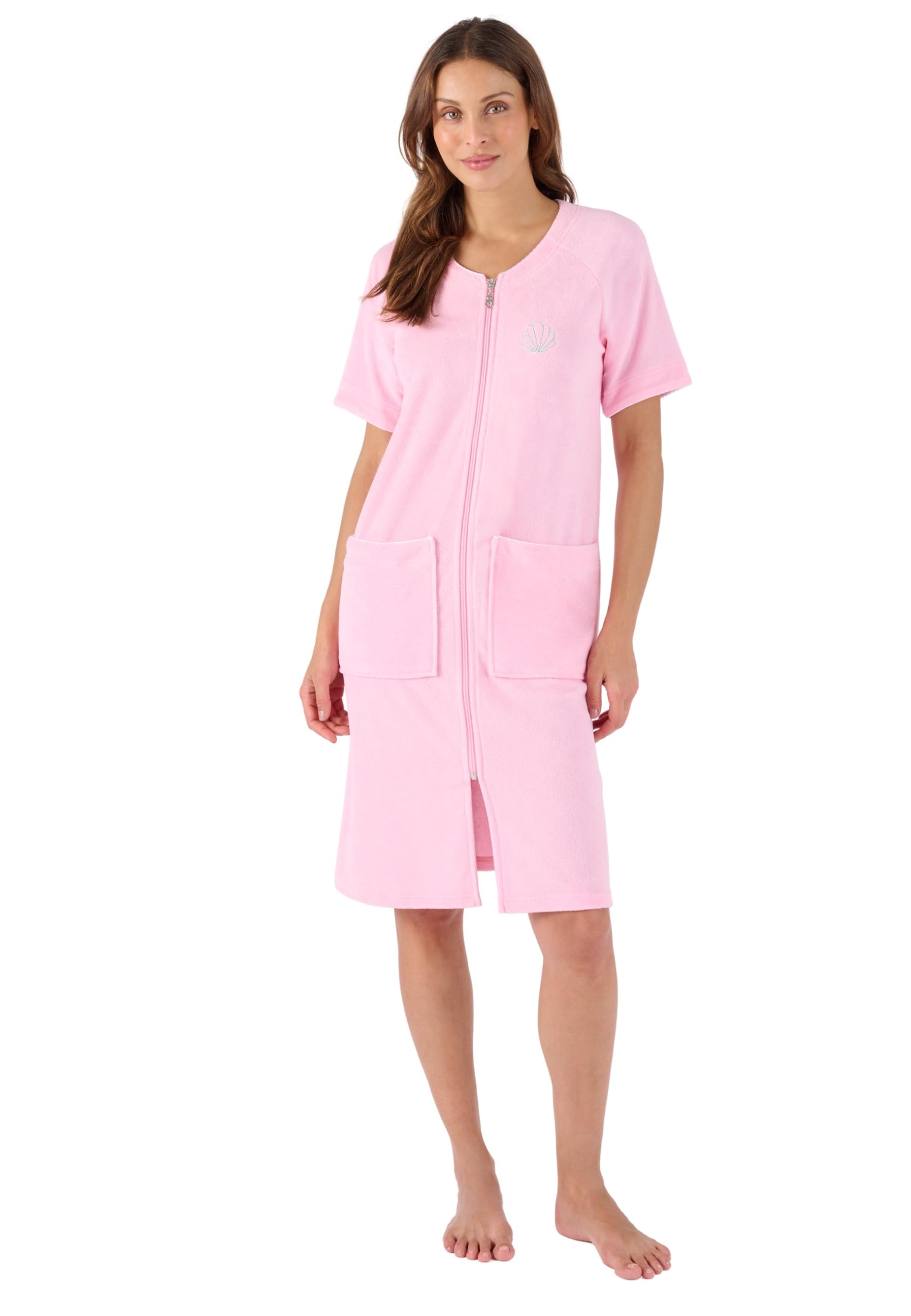 Damart Prêt-à-porter Damart - Vestito rilassante spugna Donna abito blu con zip