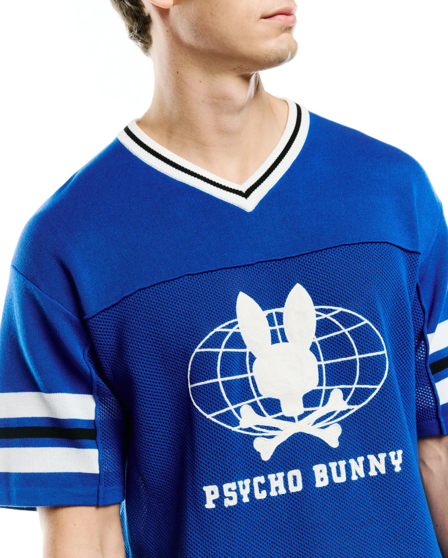 Psycho Bunny Men's Tees Mike Graphic Jersey Tee maglietta blu