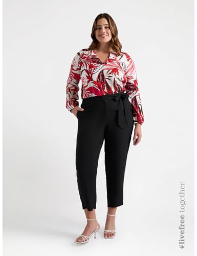 Fiorella Rubino Pantaloni in Viscosa LENZING™ ECOVERO™ neri 50 Plus