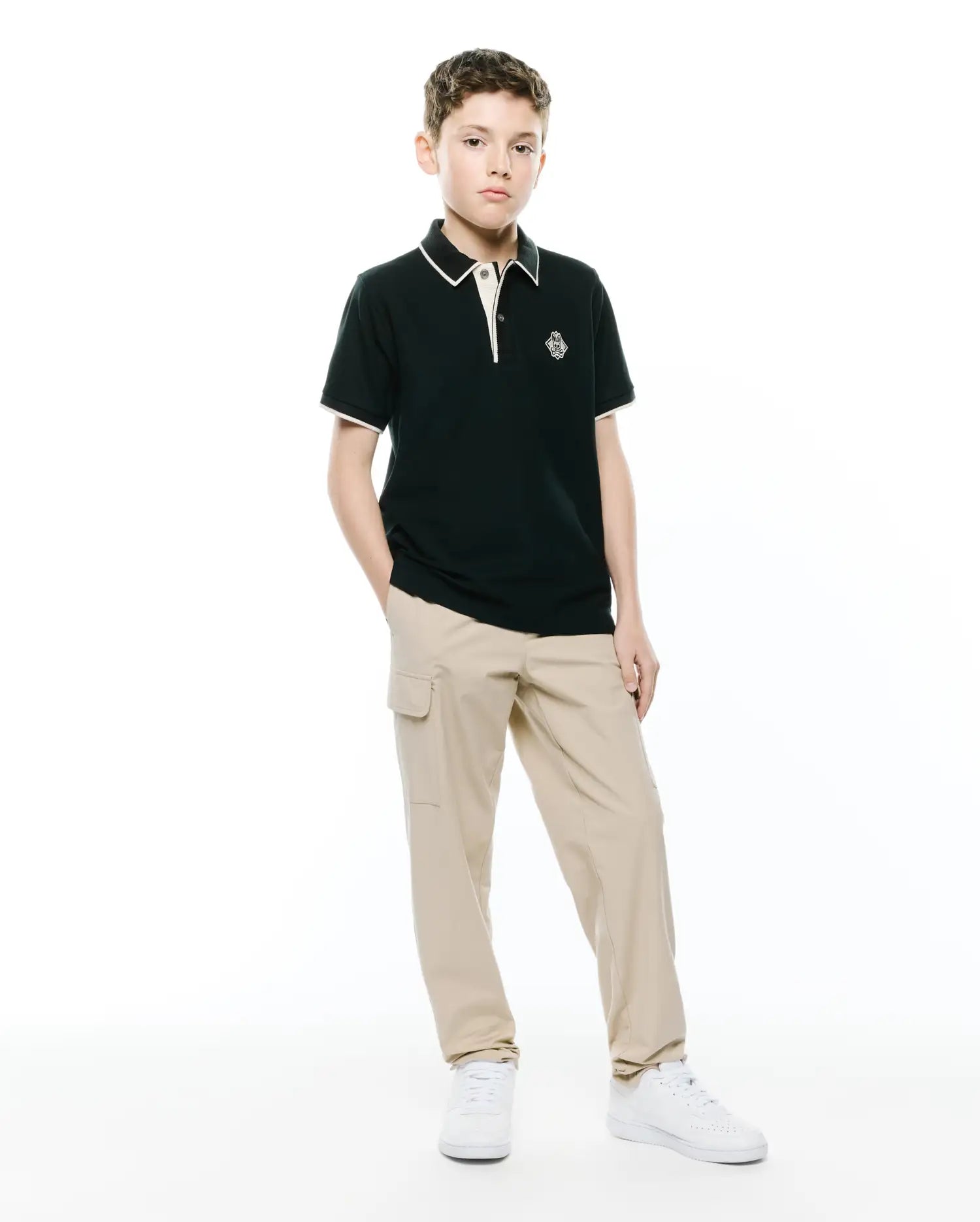 Psycho Bunny Kids Polo Shirts KIDS ROBIN PIQUÉ POLO KT0100157 polo nera in cotone