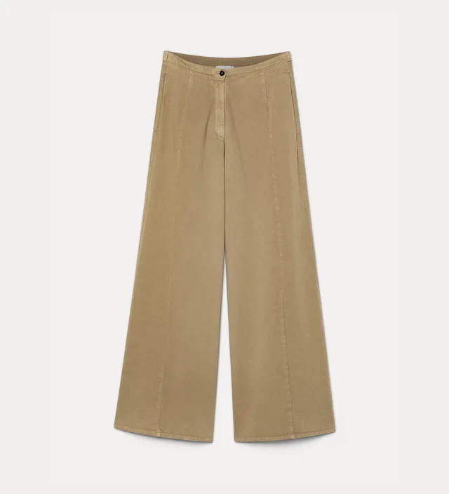 Forte pantaloni pantaloni in twill di cotone Cumino ampi