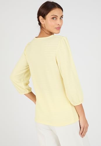 Damart Prêt-à-porter Maglietta donna a maglia testurizzata Giallo Pallido 54-56