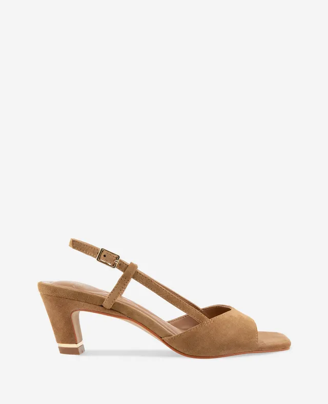 Kenneth Cole Reaction Shoes Anna Suede Open Toe Slingback Sandal sandalo marrone scamosciato