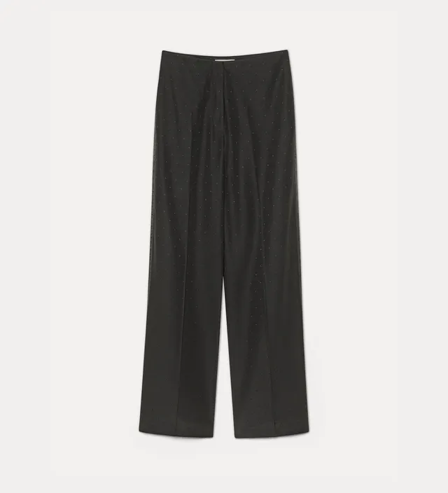 Forte pantaloni polka dot jacquard tailored trousers nero pantaloni jacquard