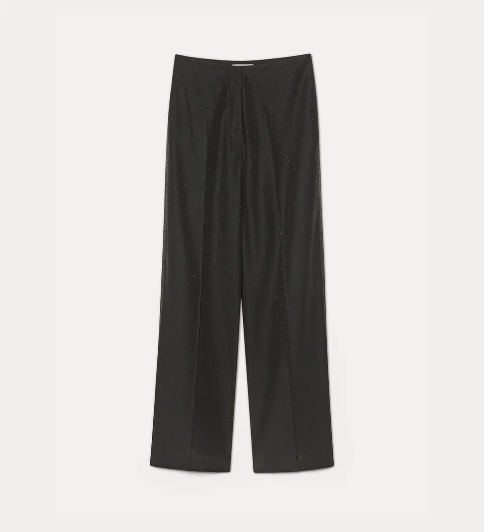 Forte pantaloni polka dot jacquard tailored trousers nero pantaloni jacquard