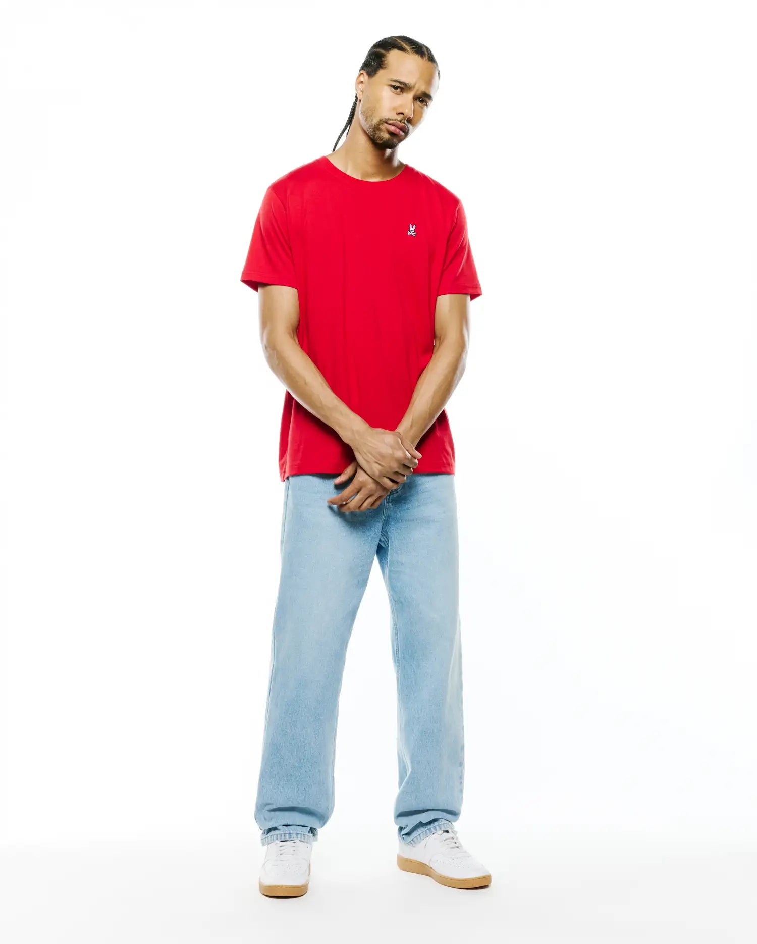 Psycho Bunny Men's Tees Classic Crew Neck Tee B6U014CRPC maglietta rossa cotone Pima