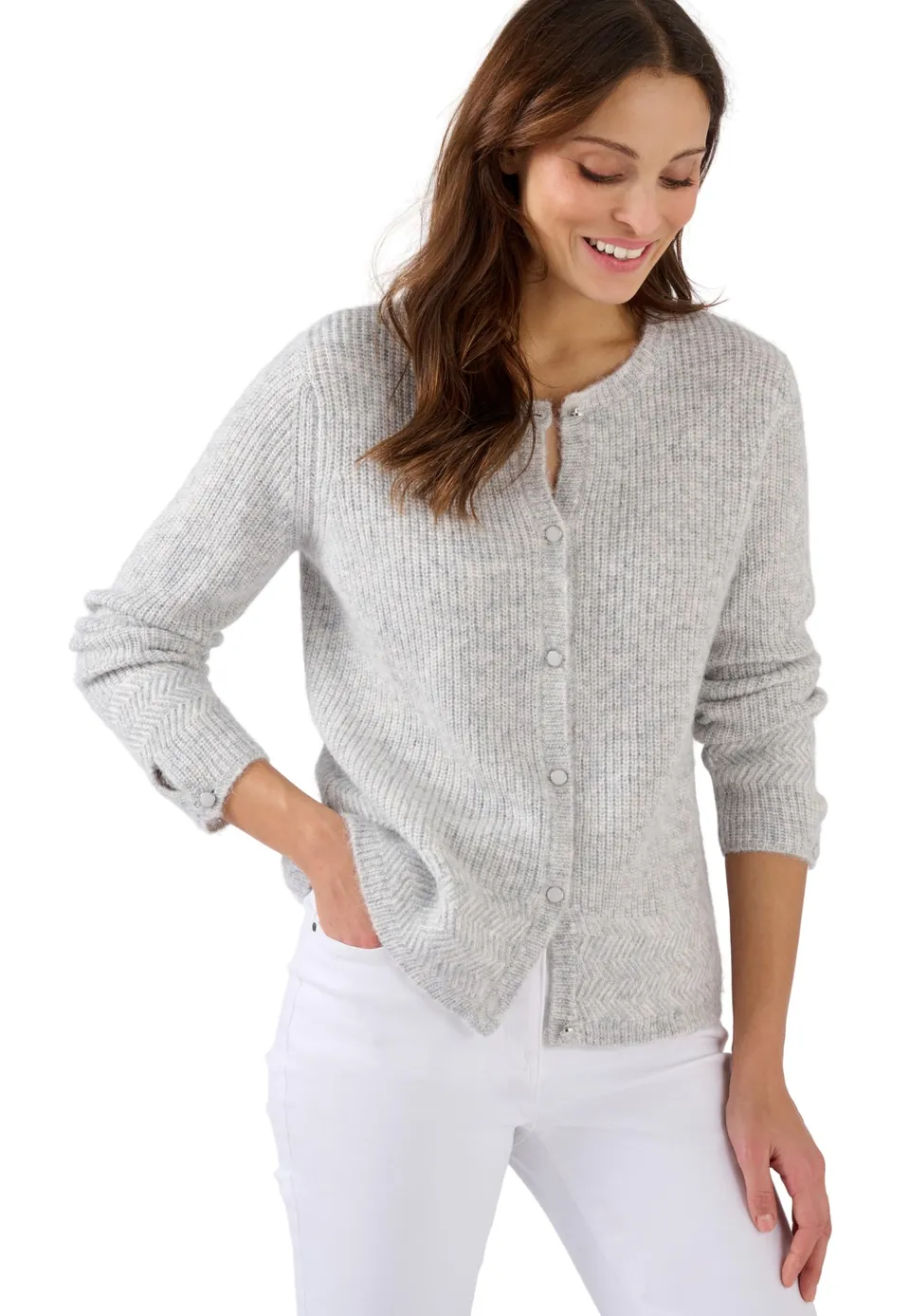 Damart Prêt-à-porter Cardigan da donna grigio etere