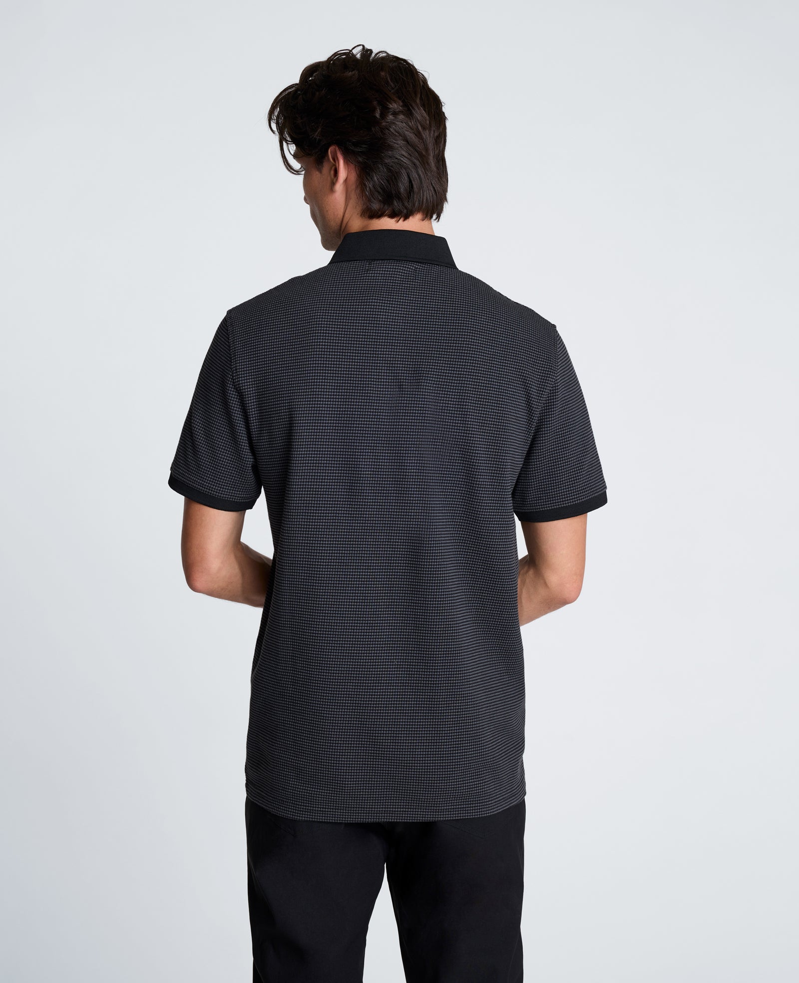 Kenneth Cole Reaction Clothing Contrast Placket Short Sleeve Polo polo antracite/nero