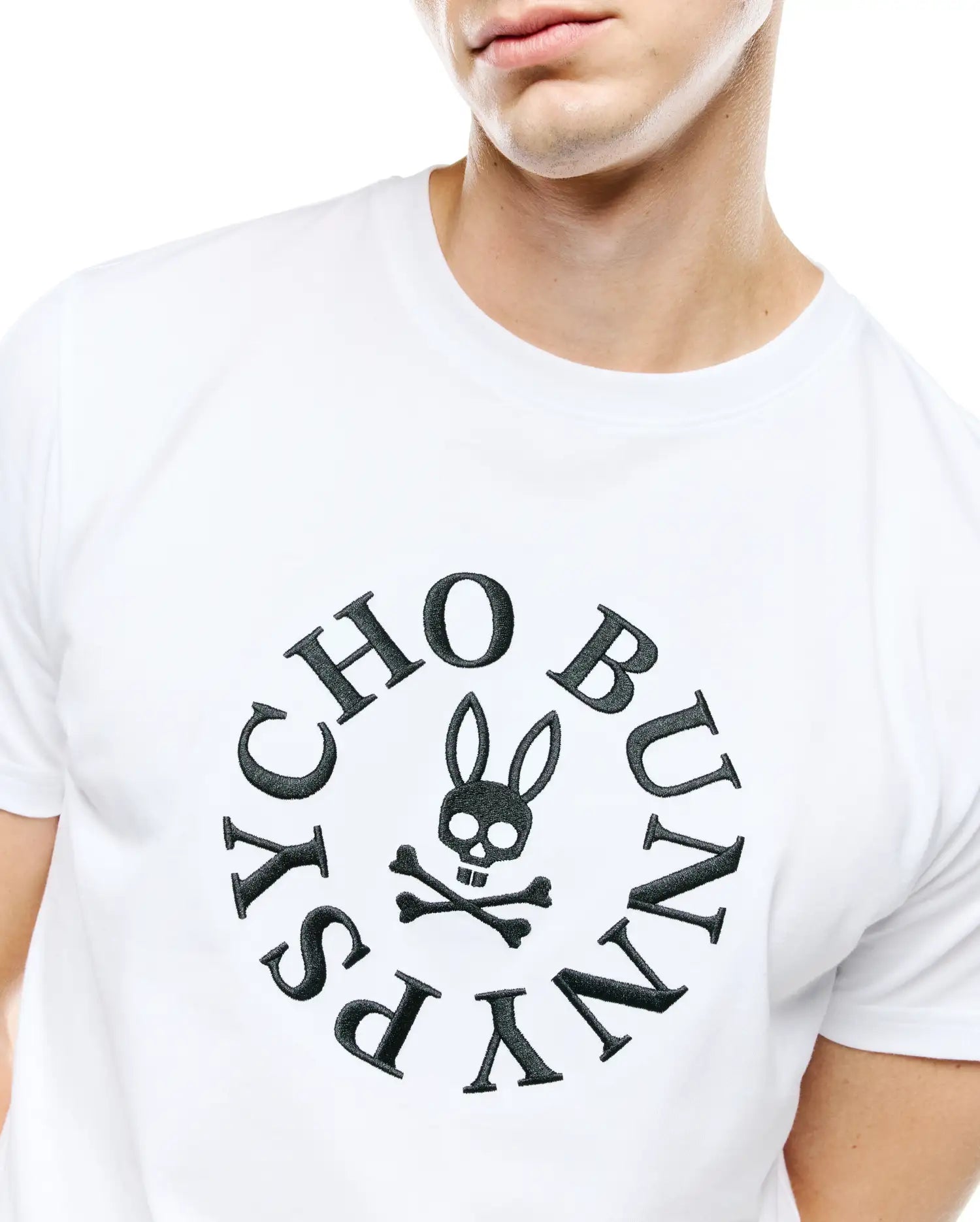 Psycho Bunny Men's Tees Vallance Graphic Tee maglietta bianca cotone Pima