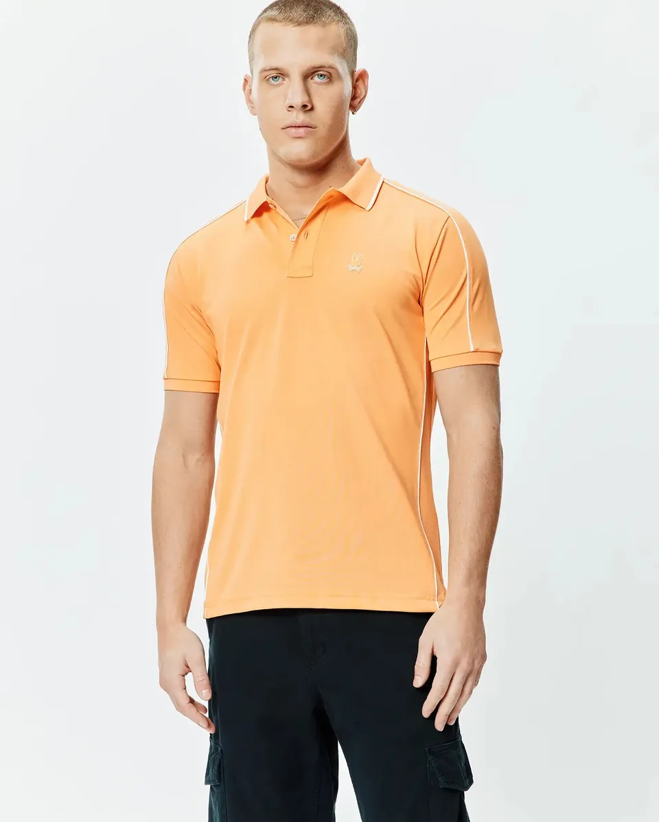 Psycho Bunny Men's Polos Rhys Sport polo arancione XXS slim