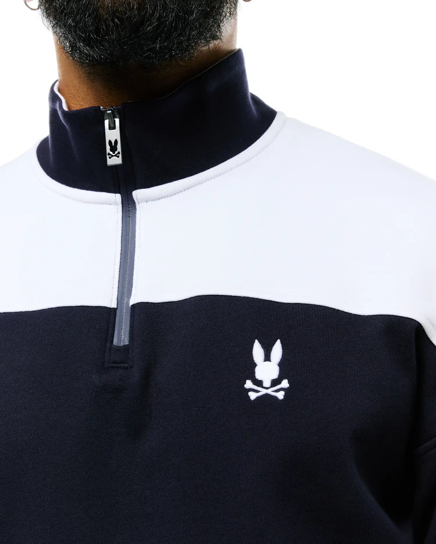 Psycho Bunny Men's Sweatshirts & Hoodies GABE MT0500184 felpa blu mezza zip relaxed